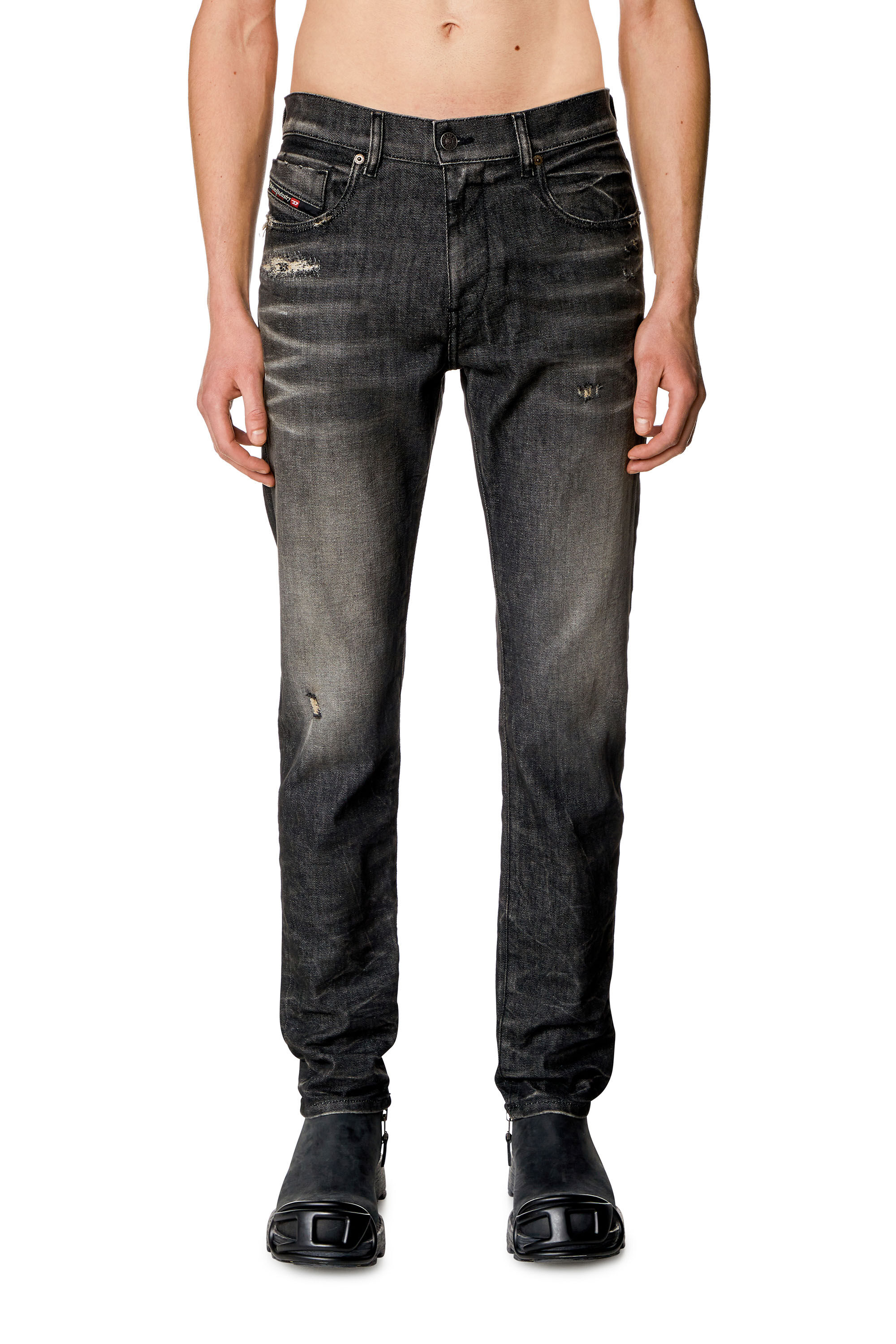 Diesel - Male's Slim Jeans 2019 D-Strukt 09H51, ブラック/ダークグレー - 3