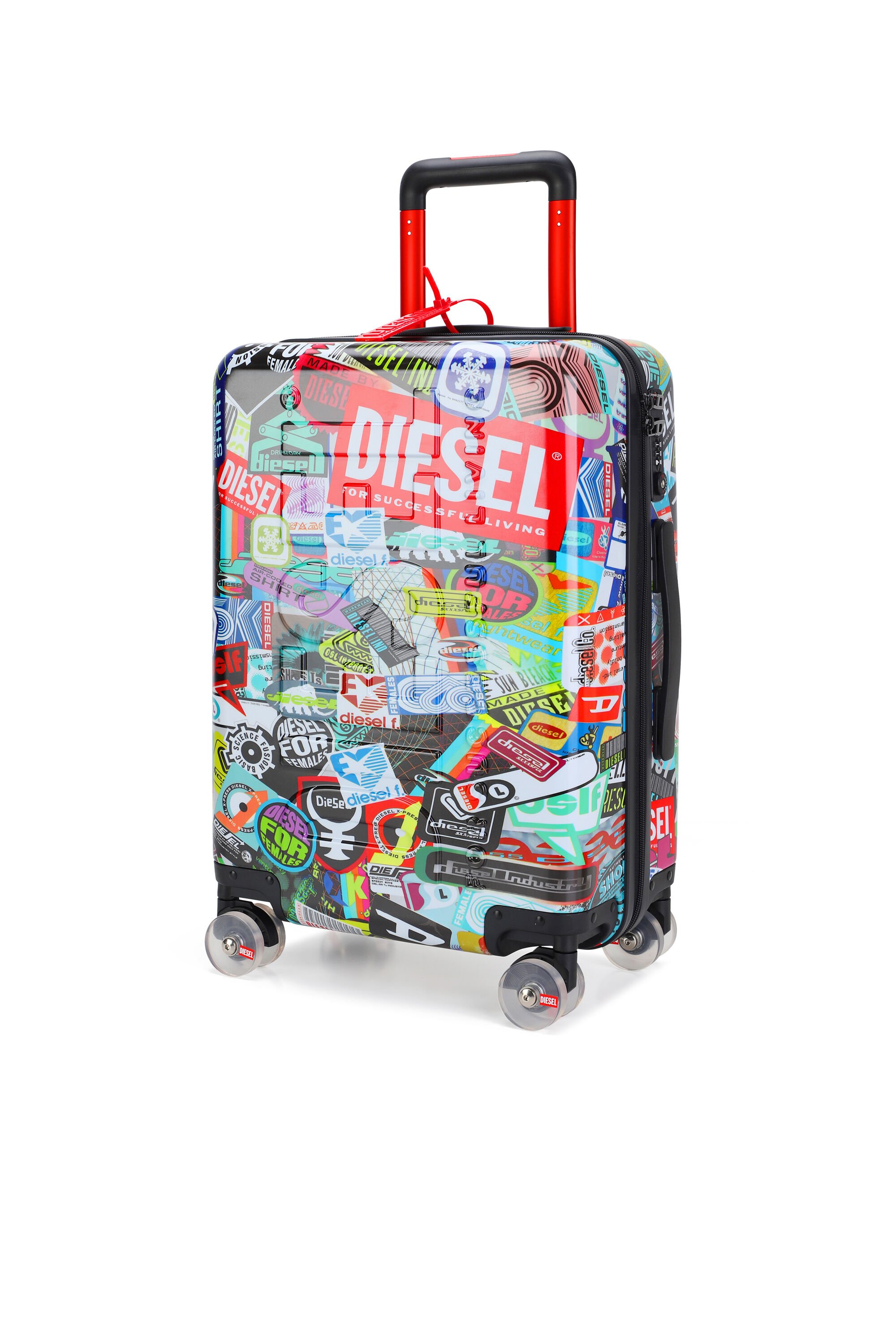 Diesel - DIESEL PC PRINTED TROLLEY-STICKERS- DSL0, Unisex's Sticker style carry‑on suitcase 20" in マルチカラー - 5