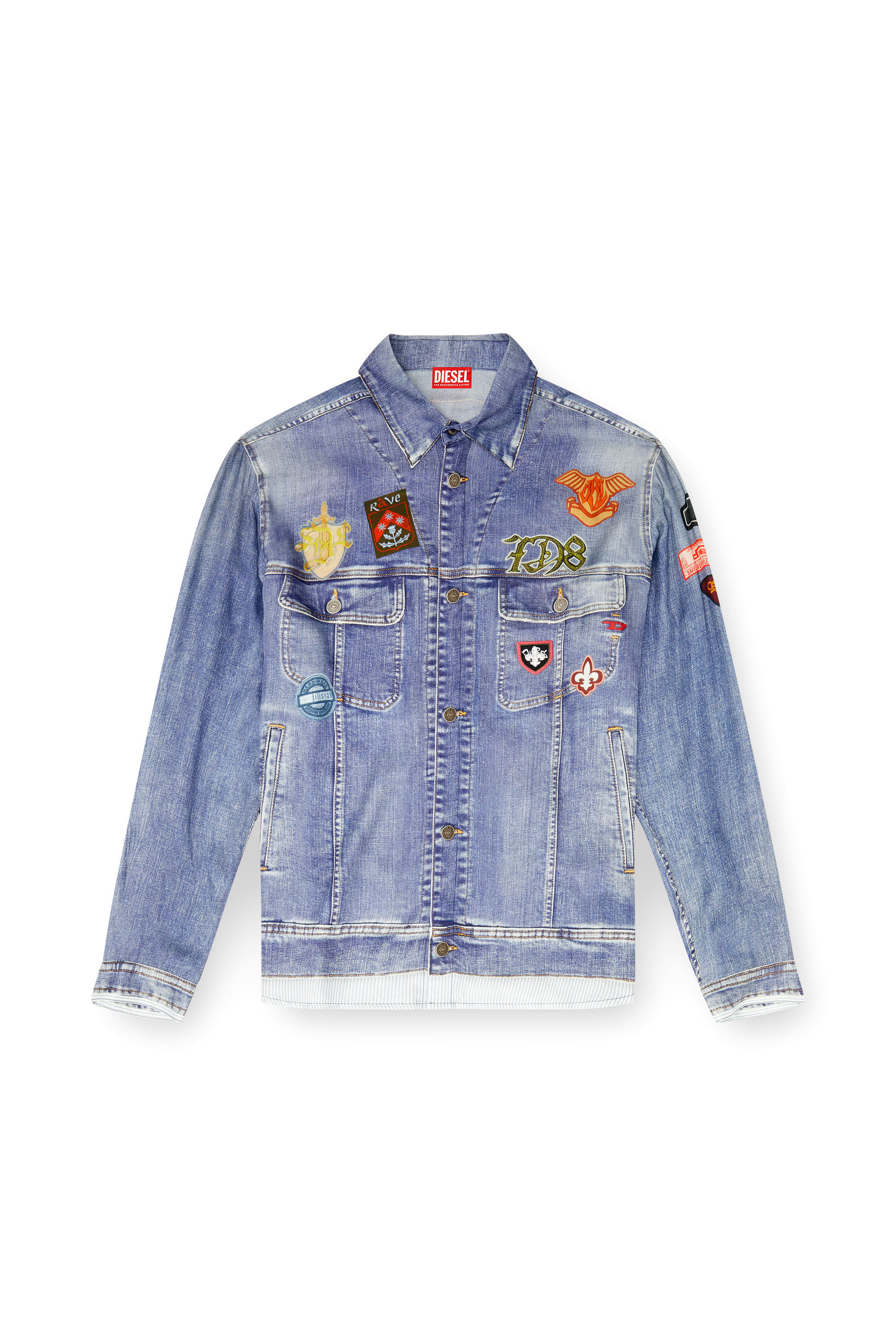 Diesel - S-SIMPLY-PATCH, Male's シャツ in ミディアムブルー - 2