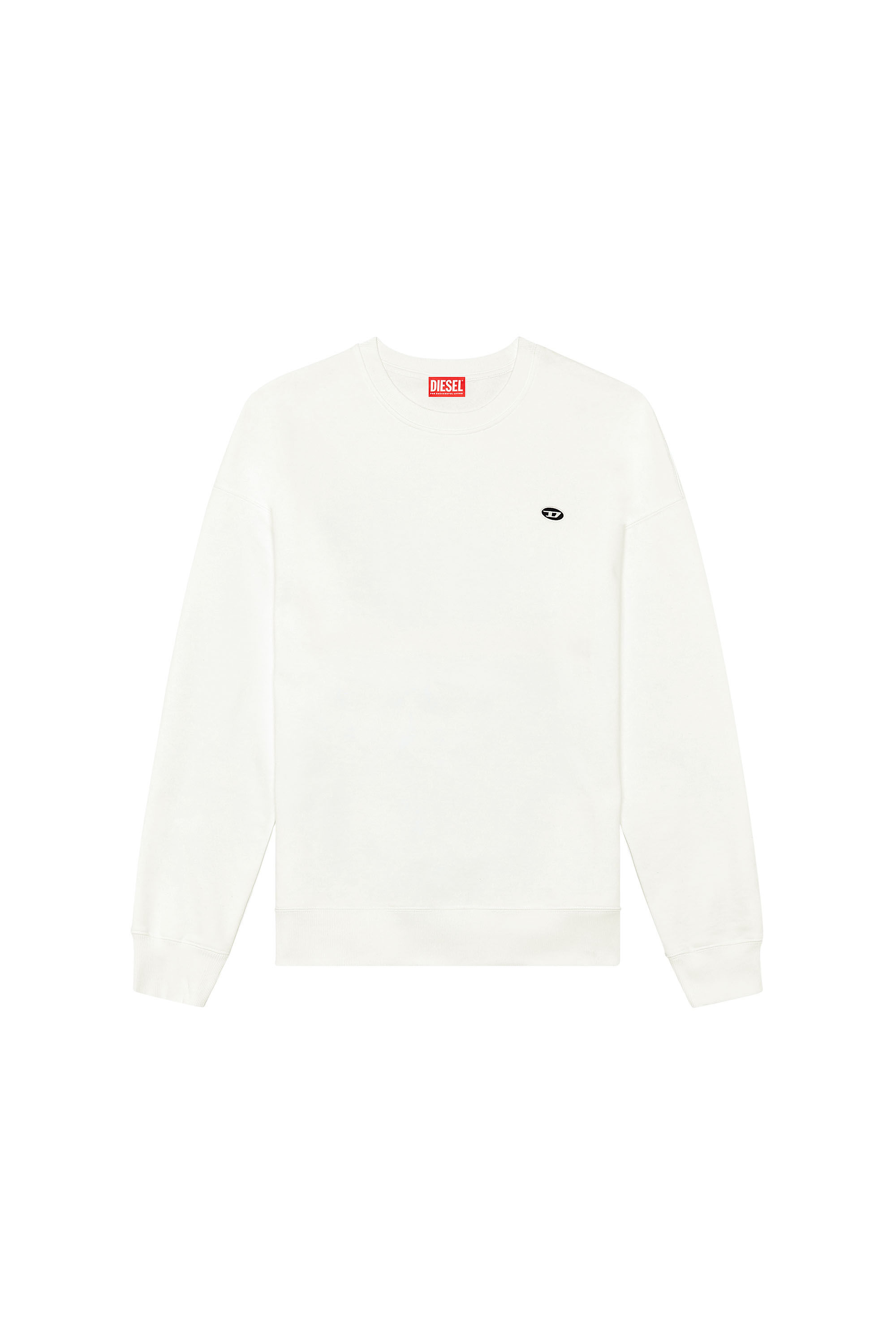 Diesel - S-ROB-DOVAL-PJ, Male's Sweatshirt with oval D patch in ホワイト - 2