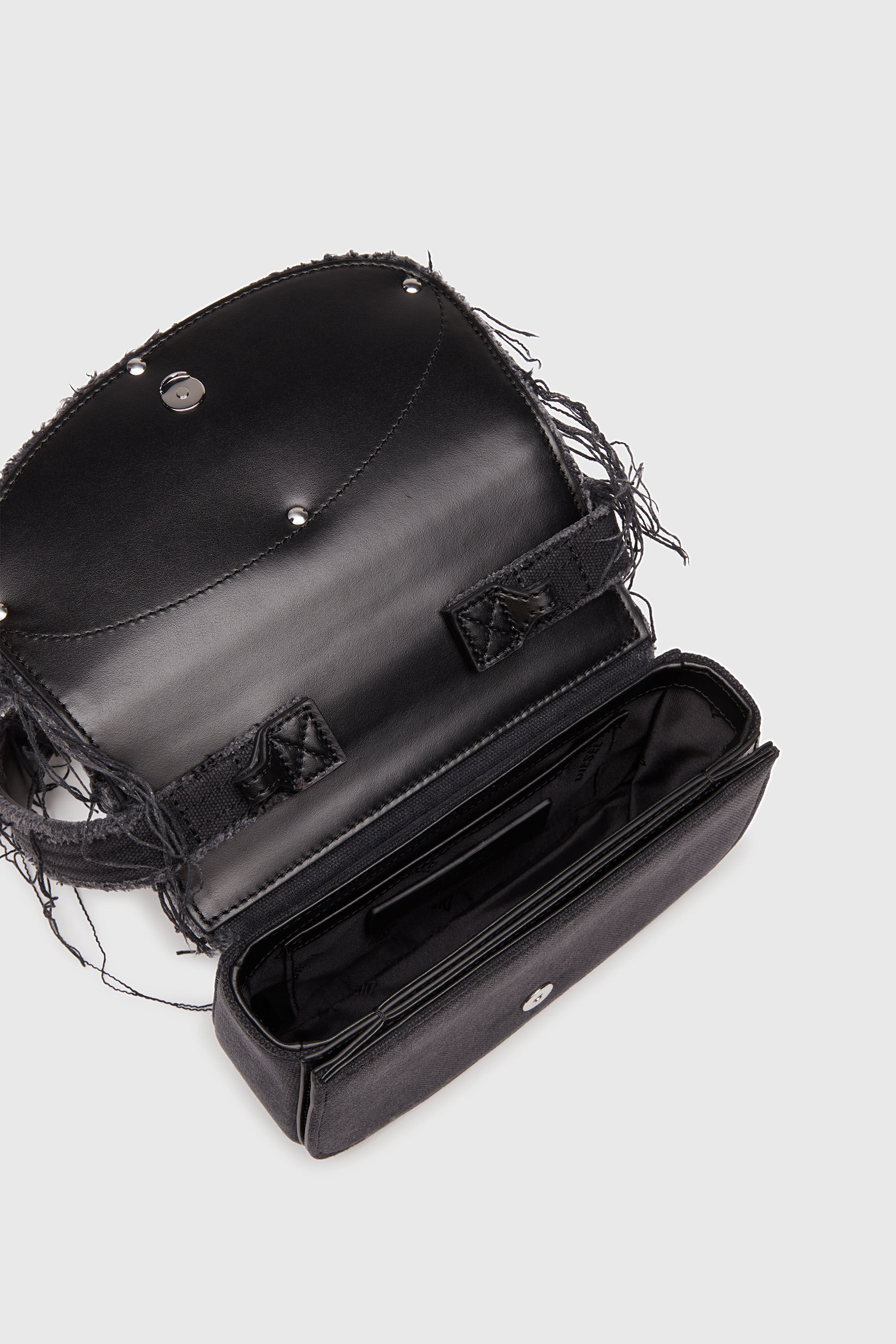 1DR 1DR-Iconic shoulder bag in canvas and leather｜ブラック
