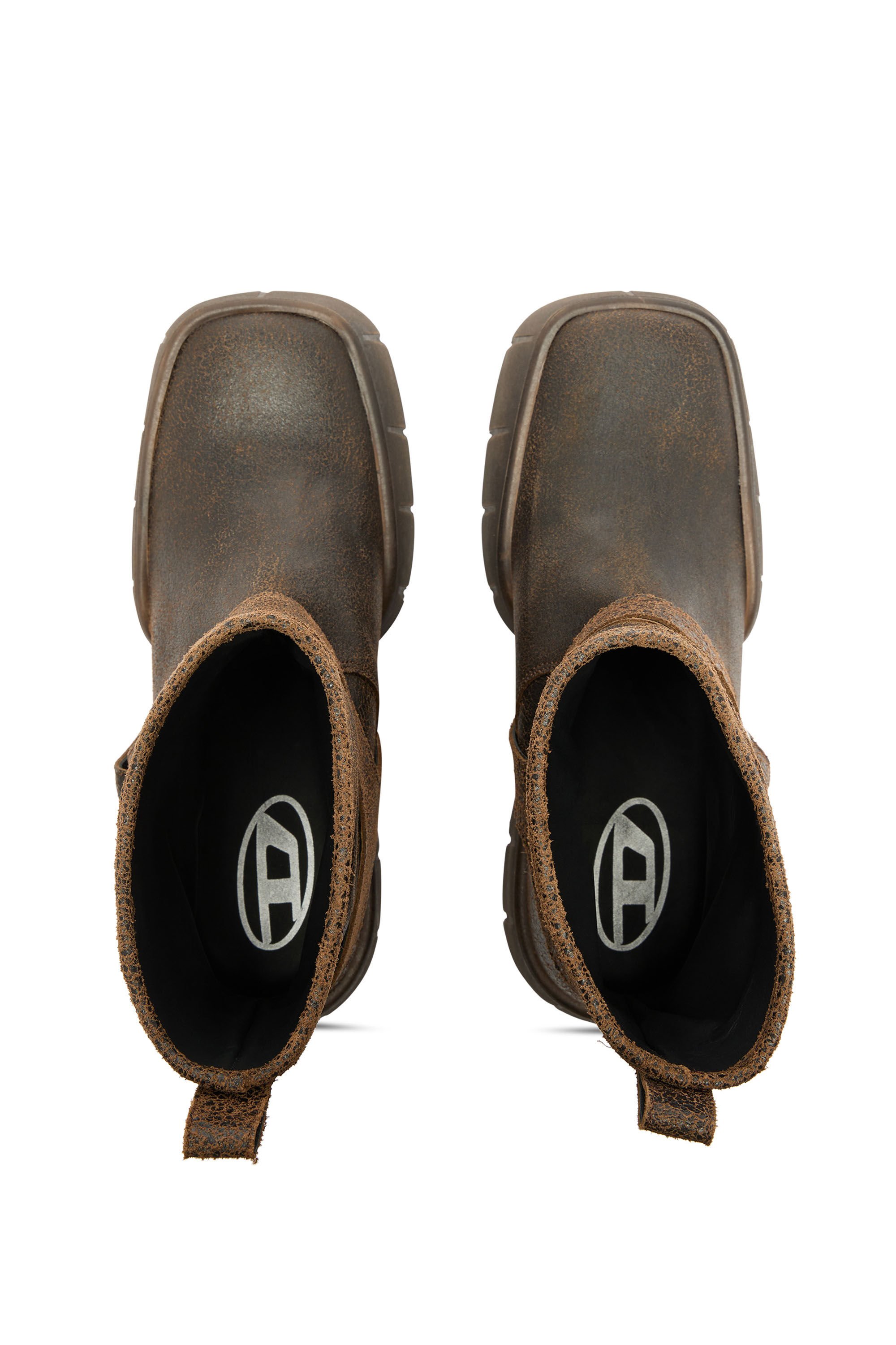 Diesel - D-TEX TU, Male's D-Tex-Biker boot in crackle leather in ブラウン - 5