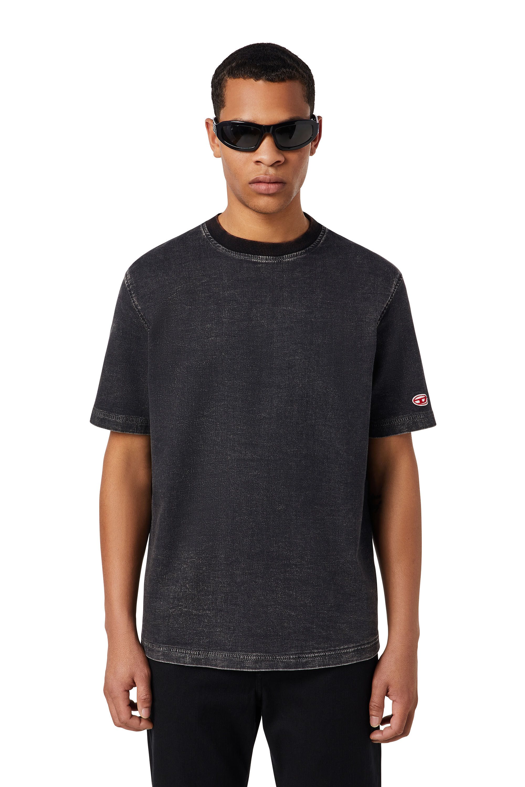 Diesel - D-BIGGOR TRACK DENIM T-SHIRT, ブラック/ダークグレー - Image 3