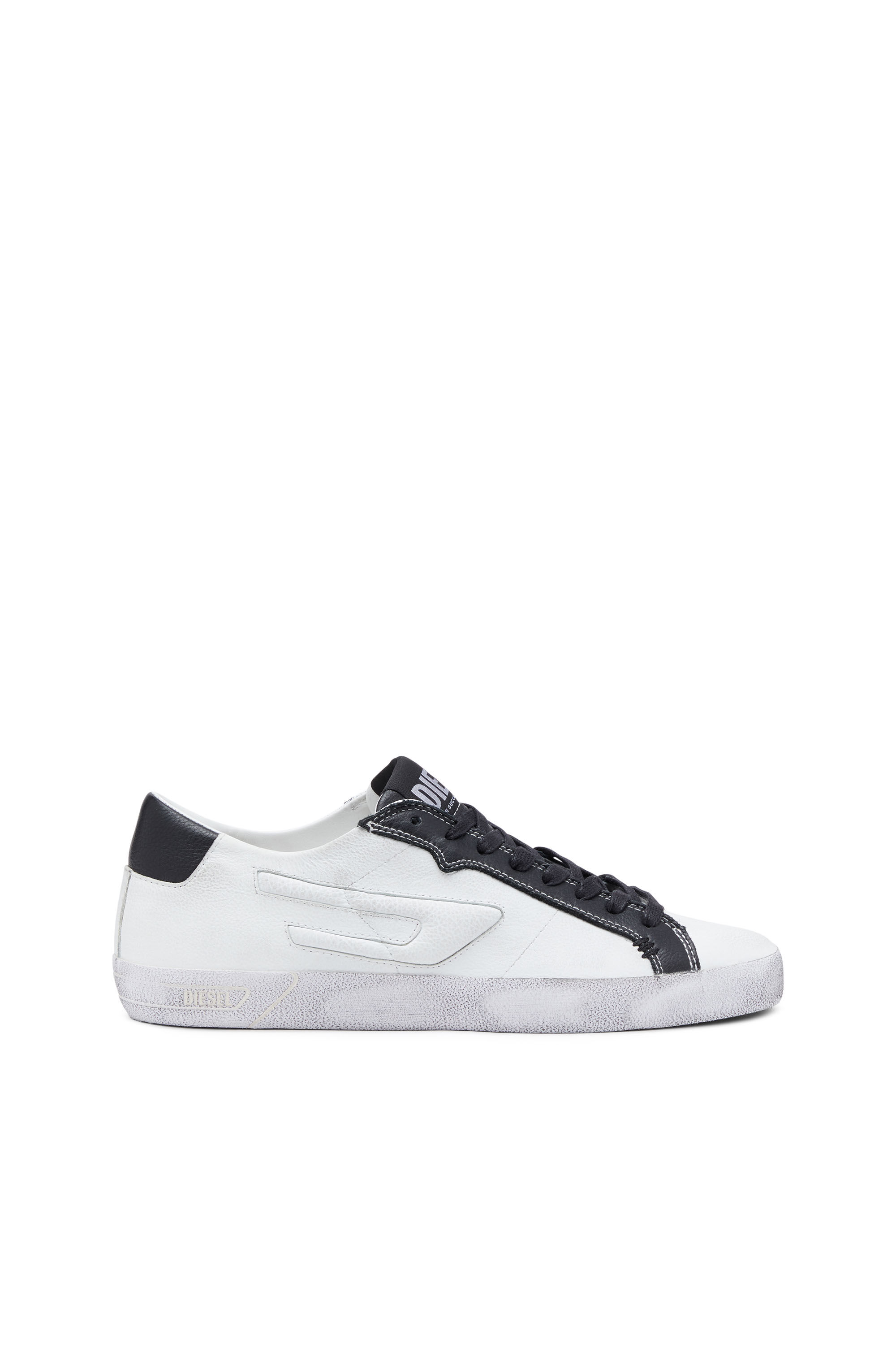 Diesel - S-LEROJI LOW X, Male's カウレザー ローカットスニーカー - S-Leroji Low X in ブラック/ホワイト - 1