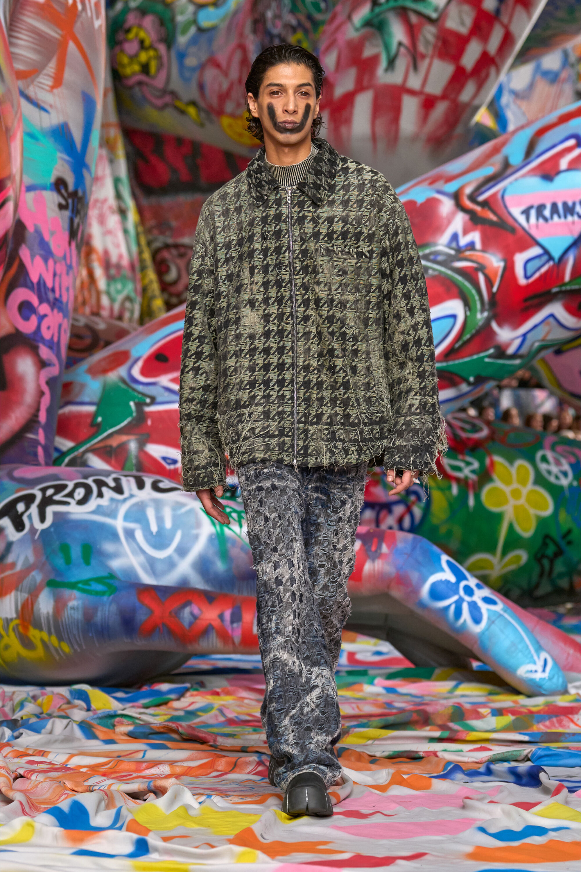 Diesel - D-ELMO-FSH, Male's Jacket in houndstooth-weave denim in ブラック - 6