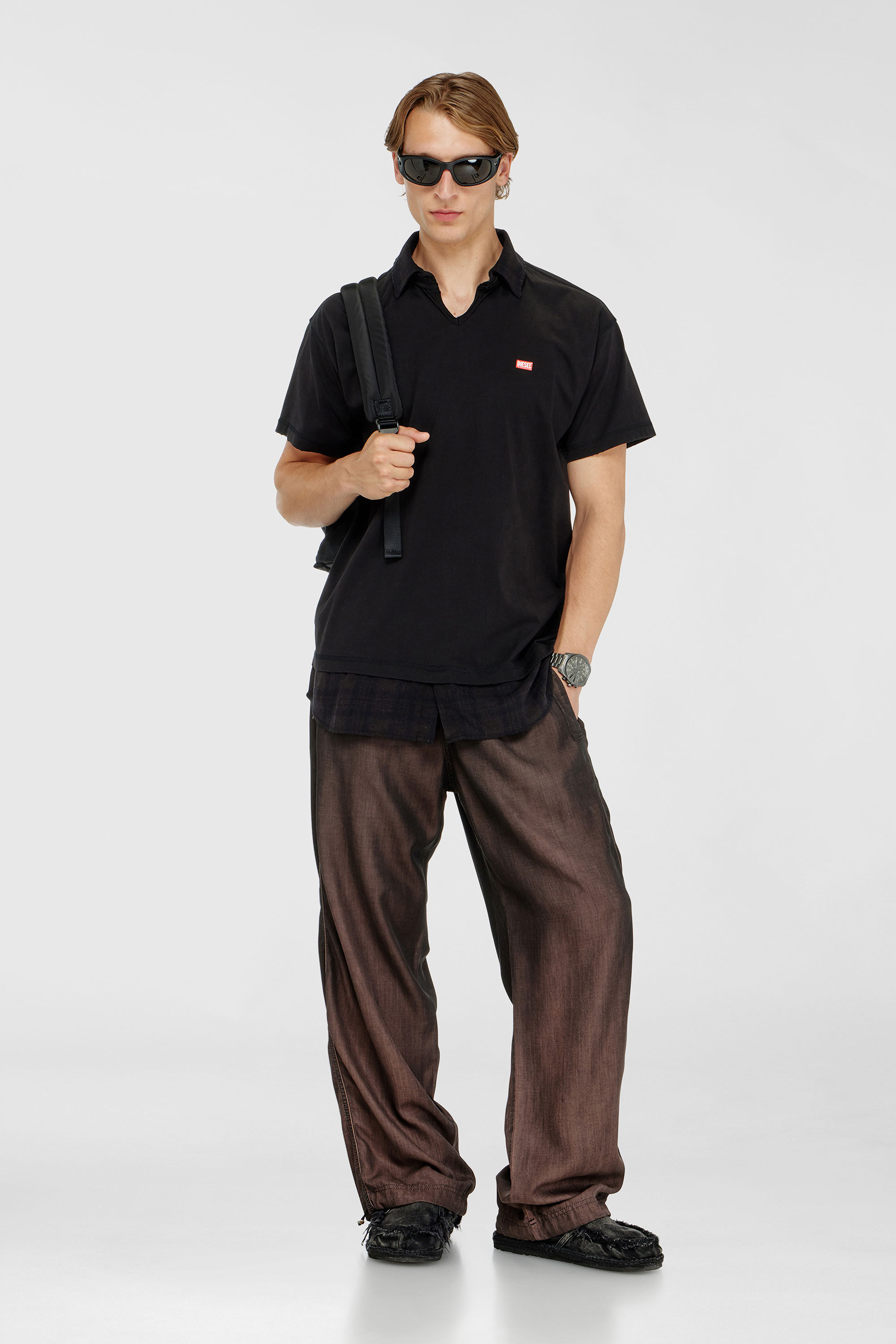 Diesel - T-ANSEL, Male's ポロシャツ in ブラック - 1