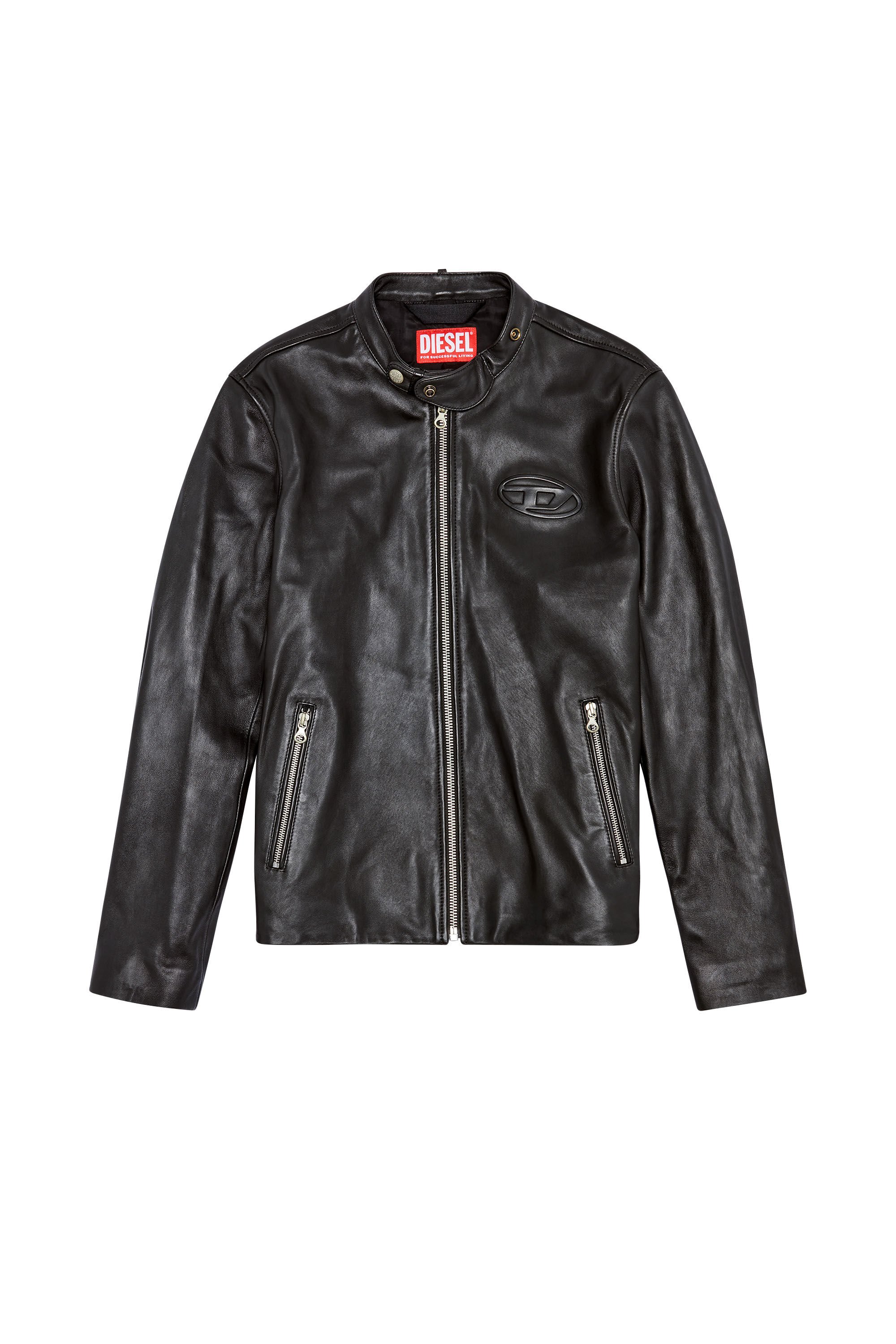 Diesel - L-METALO, Male's レザージャケットシングルライダース in ブラック - 2