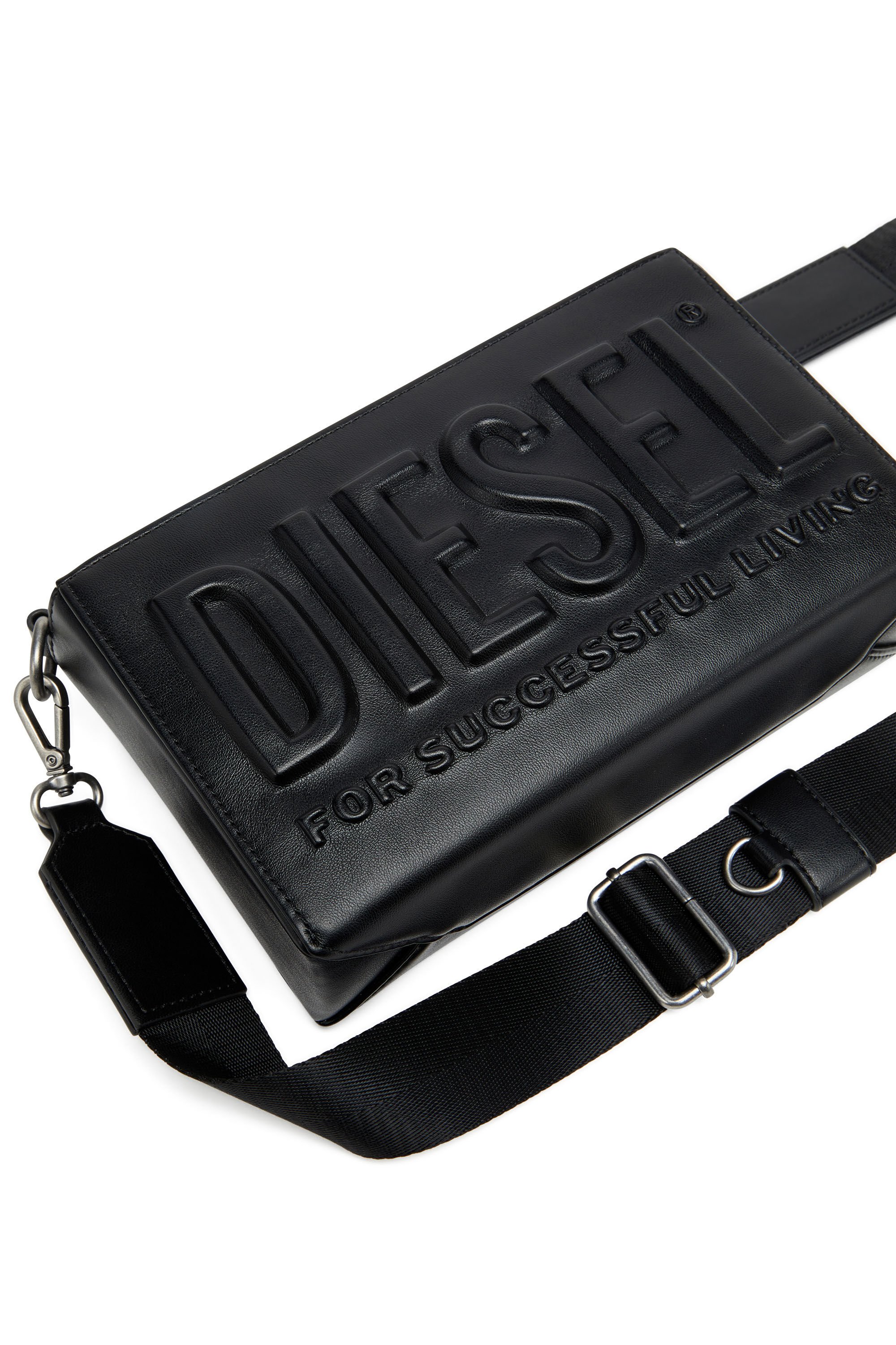 Diesel - DSL 3D CAMERA BAG, Male's Dsl 3D-PU camera bag with embossed logo in ブラック - 5