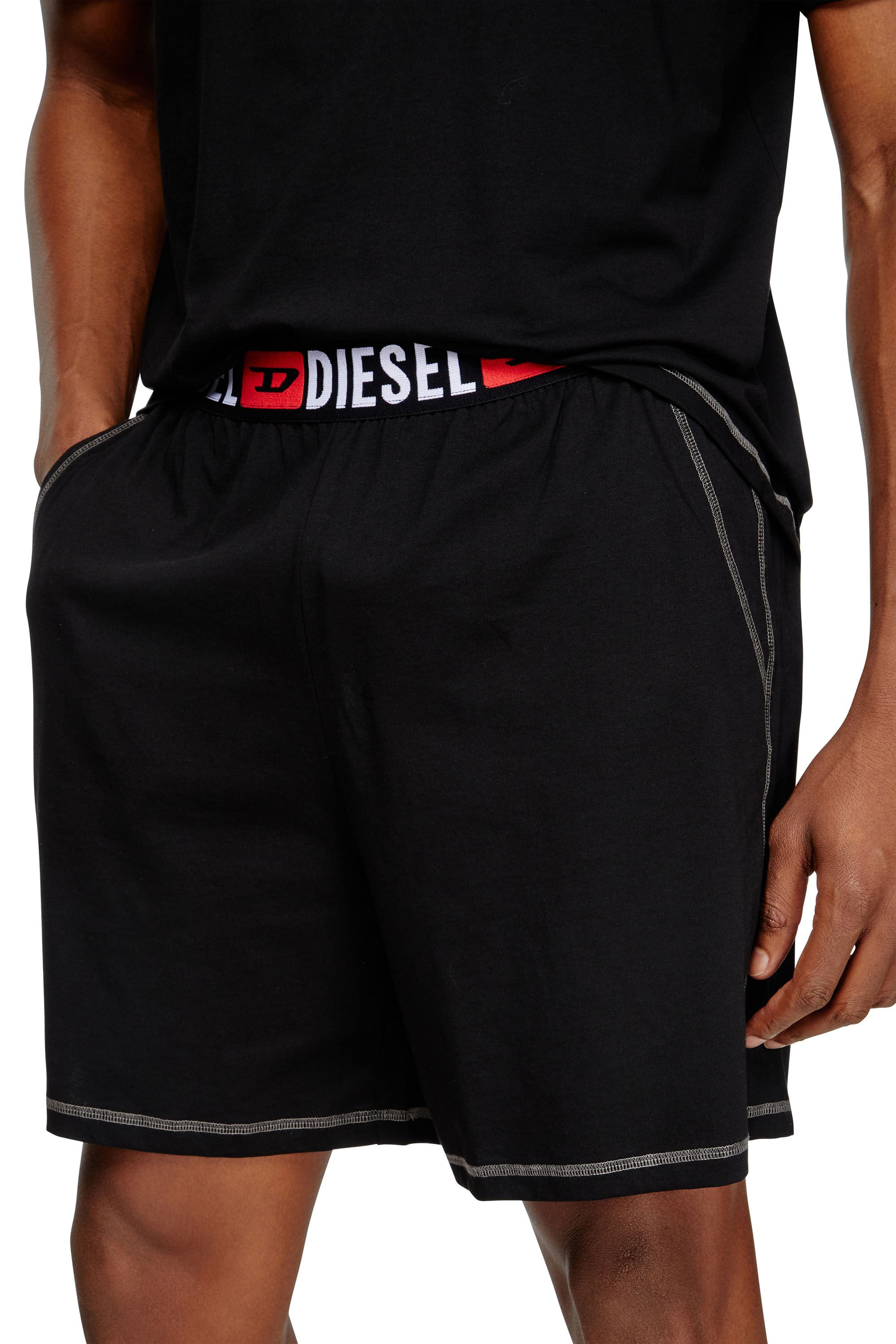 Diesel - SET-ADAM-D-CORE, Male's Short Pajamas in cotton jersey in ブラック - 4