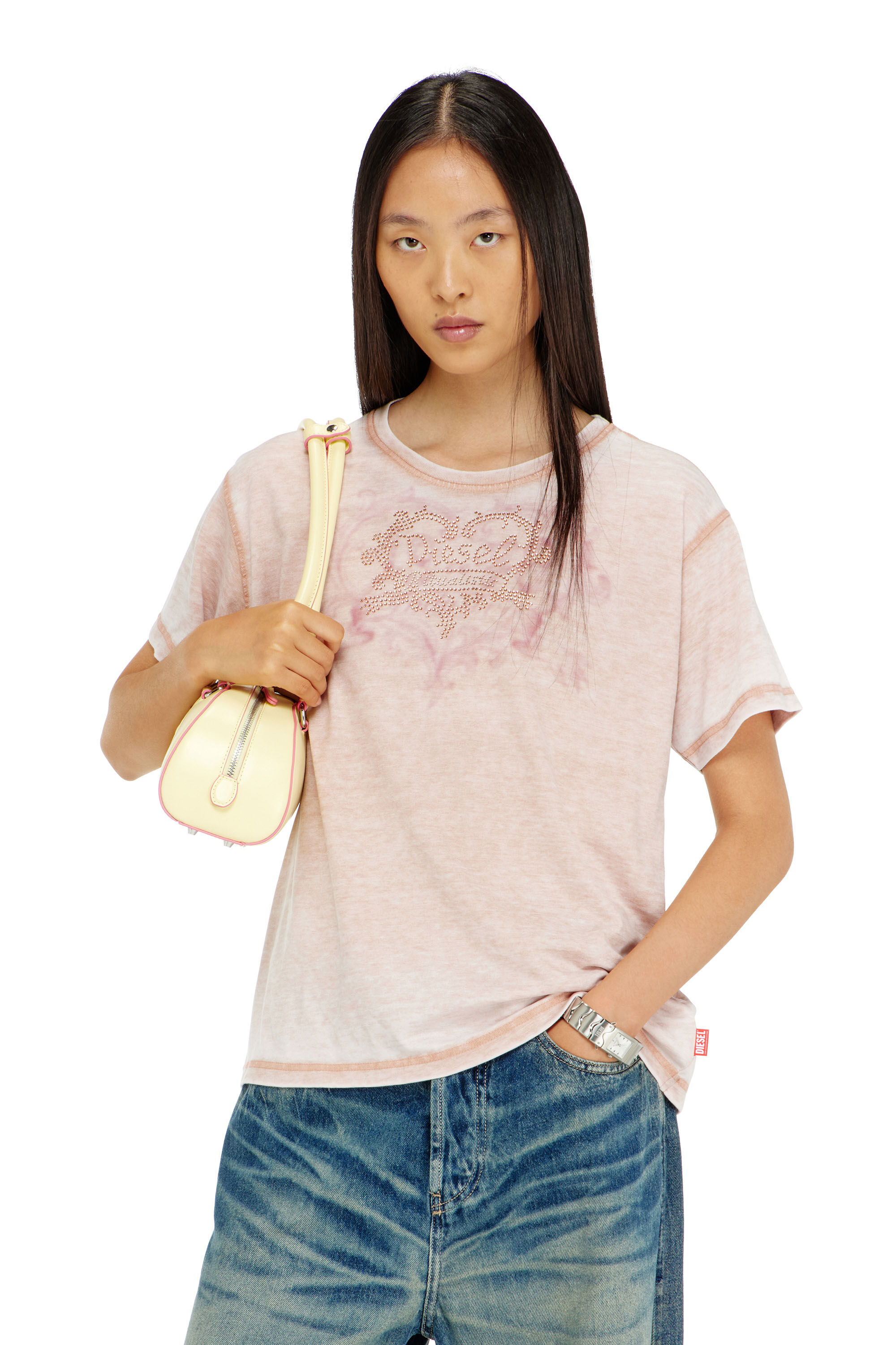 Diesel - T-NORMY-AA5, Female's Tシャツ in フェースパウダー - 3