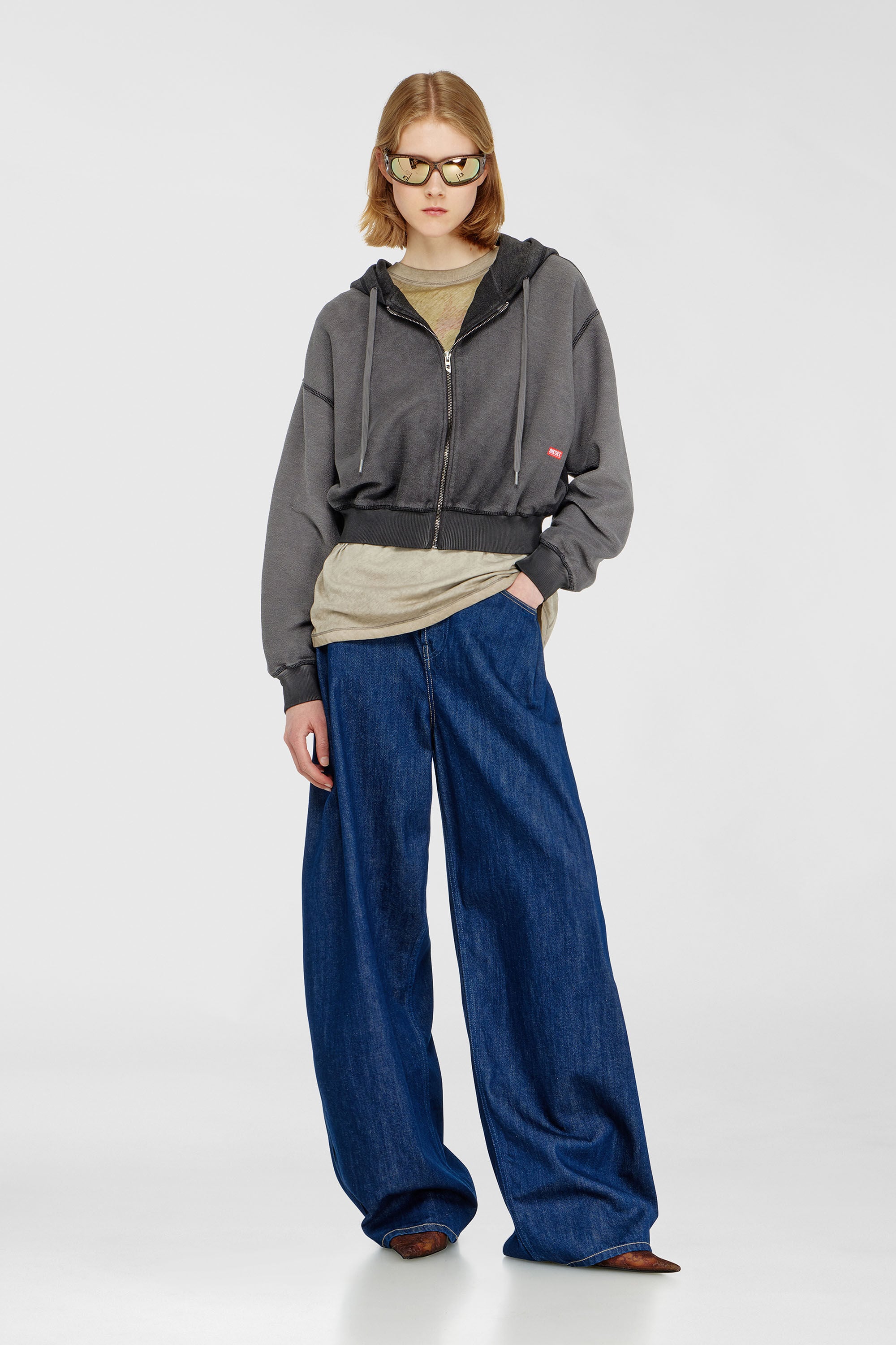 Diesel - F-SUNNY-HOOD-ZIP, Female's ジップアップパーカー in グレー - 1