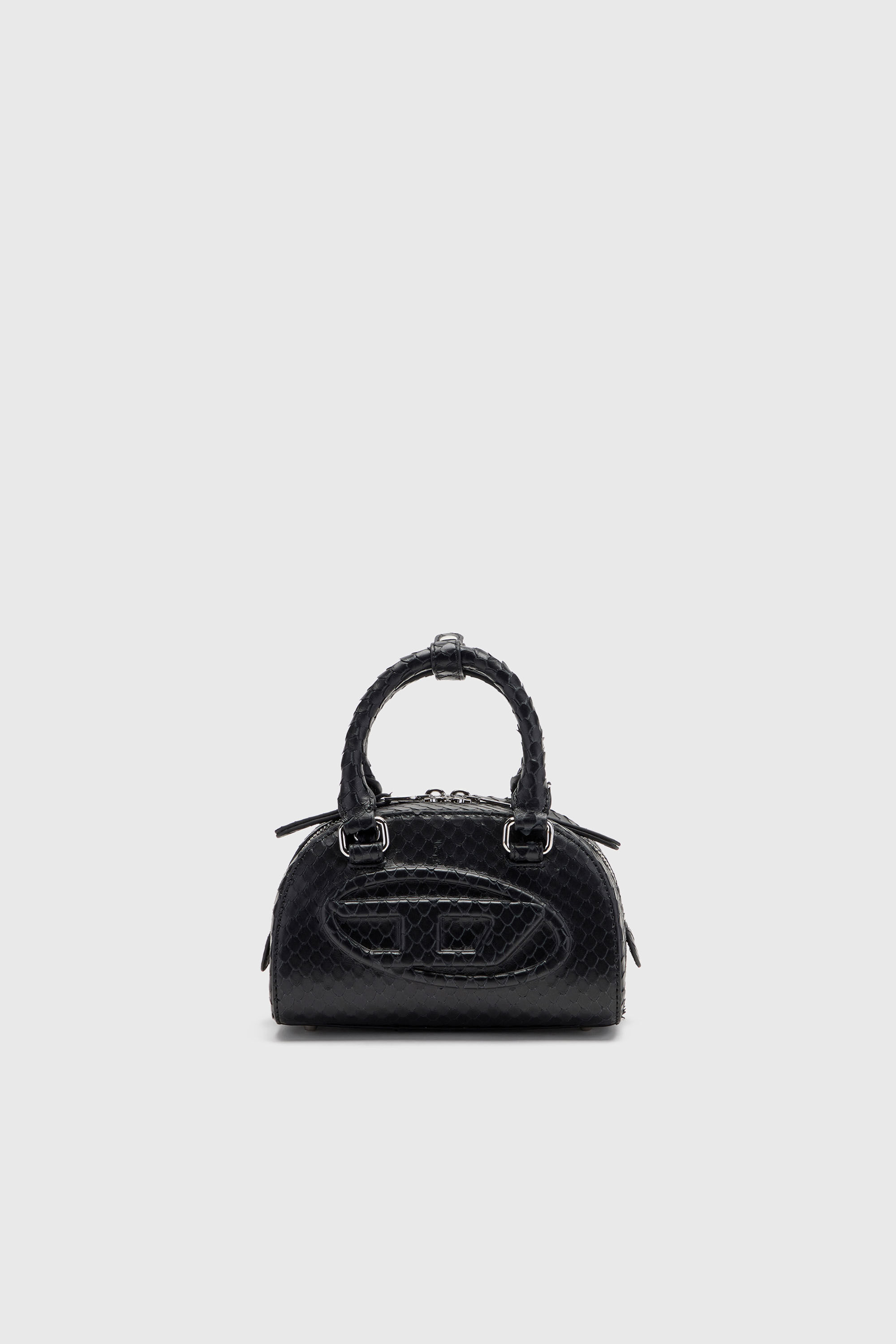 Diesel - 1DR DOME CROSSBODY, Female's 1DR Dome-Small bowling bag in snake-effect leather in ブラック - 2