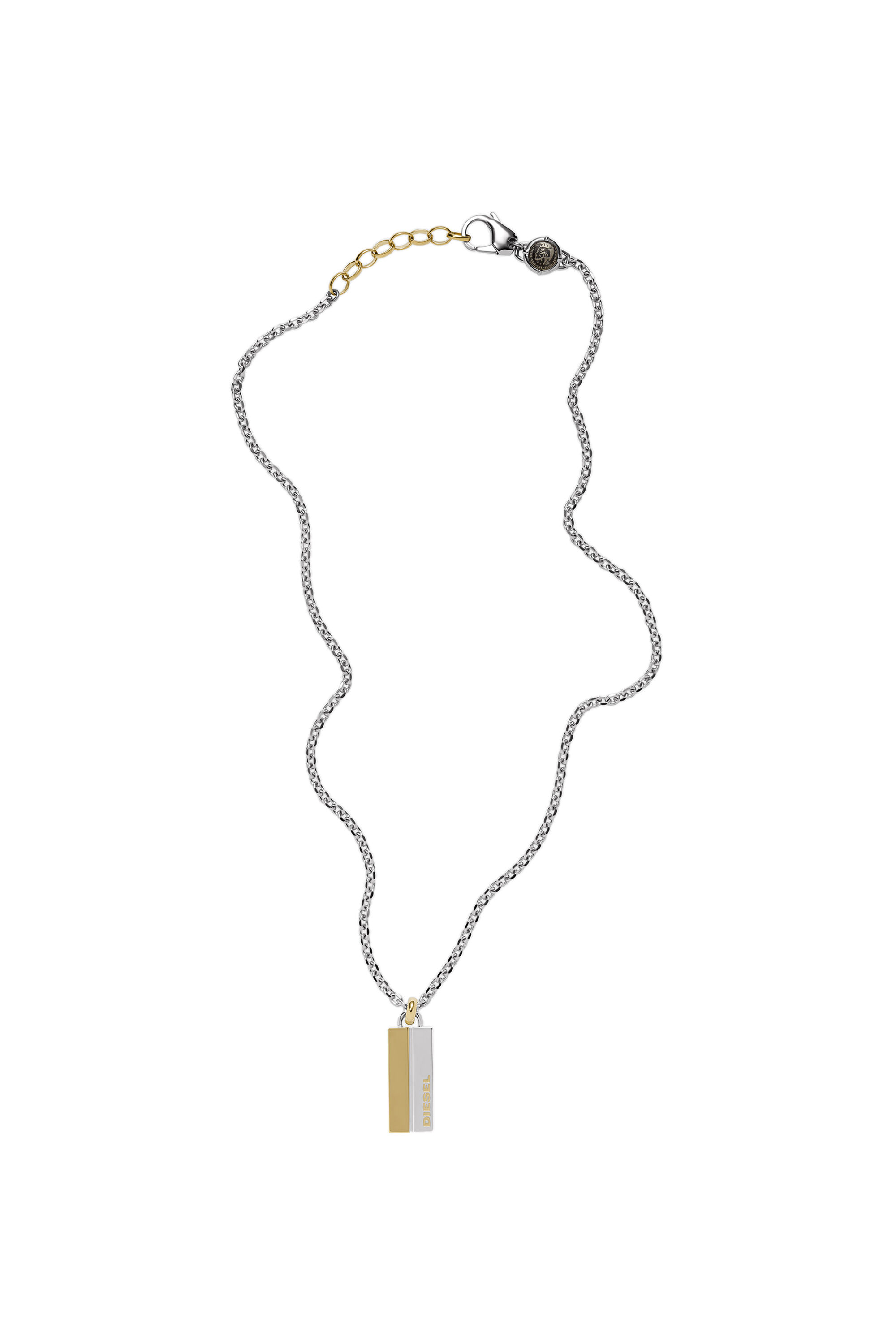 Diesel - DX1266, Male's Two-tone stainless steel chain-link pendant necklace in シルバー - 1