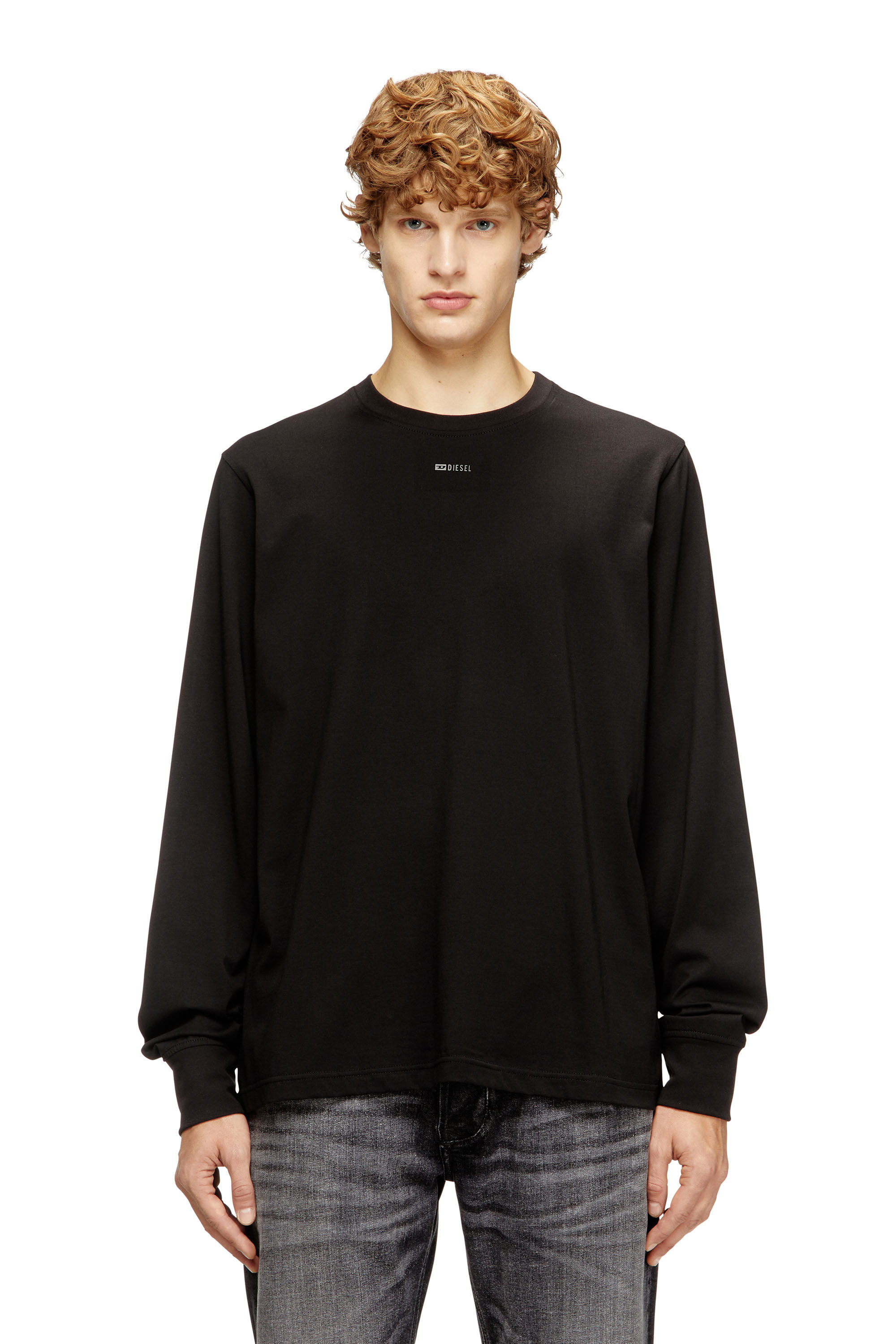 Diesel - T-ADJUST-LS-V1, Male's 長袖Tシャツ in ブラック - 3