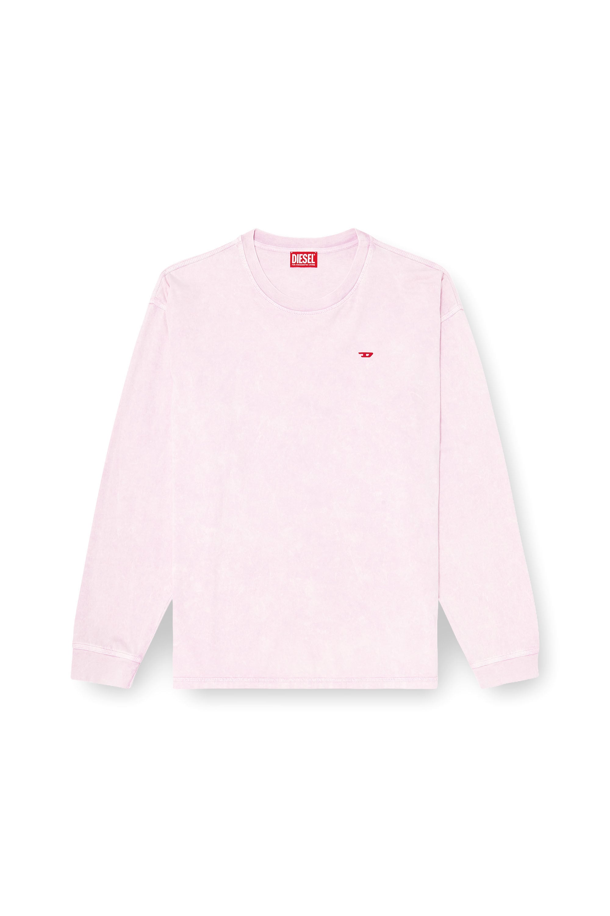 Diesel - T-BOXT-LS-AA5, Male's 長袖Tシャツ in ピンク / ホワイト - 2