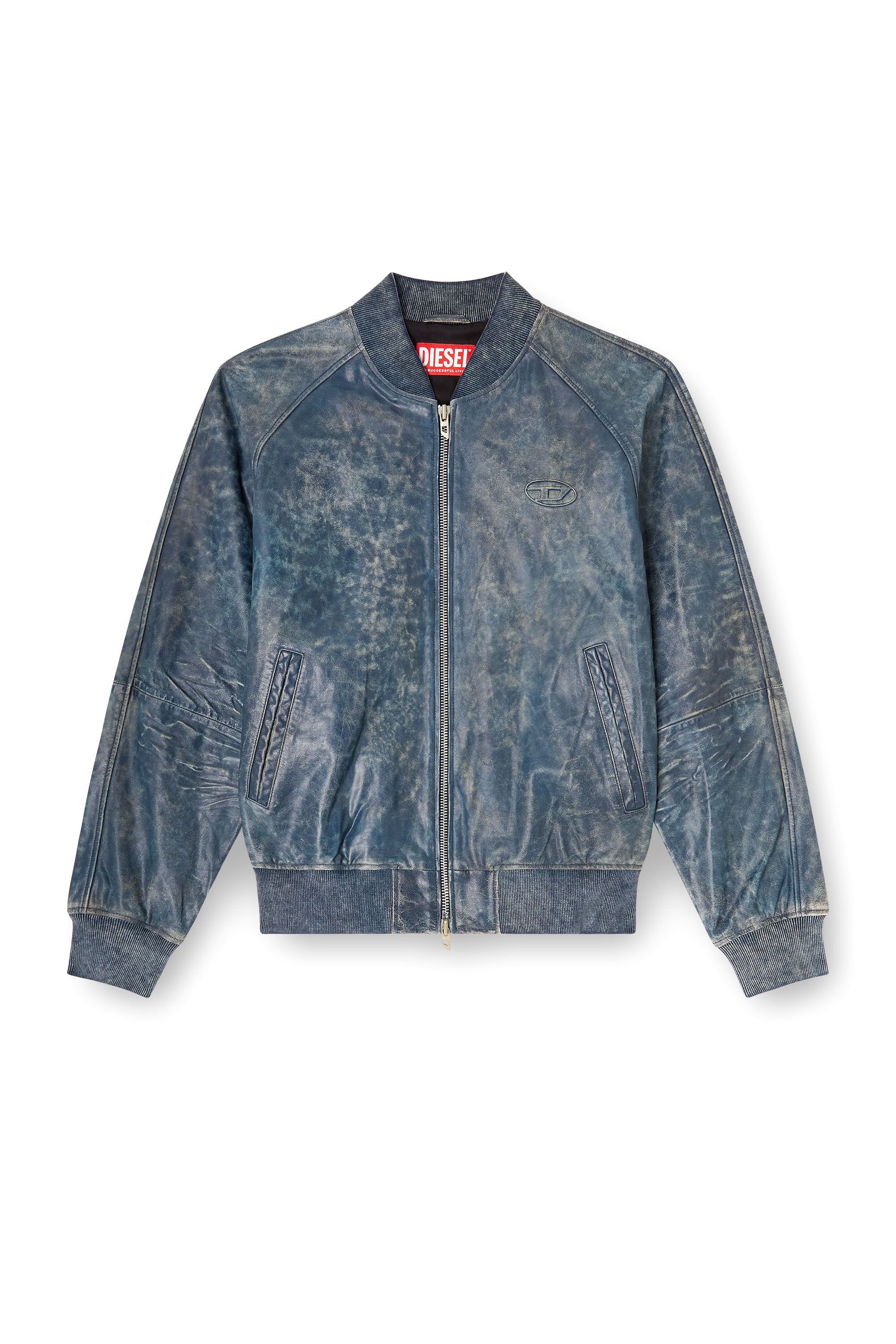 L-COBB レザージャケット｜ブルー｜メンズ｜DIESEL