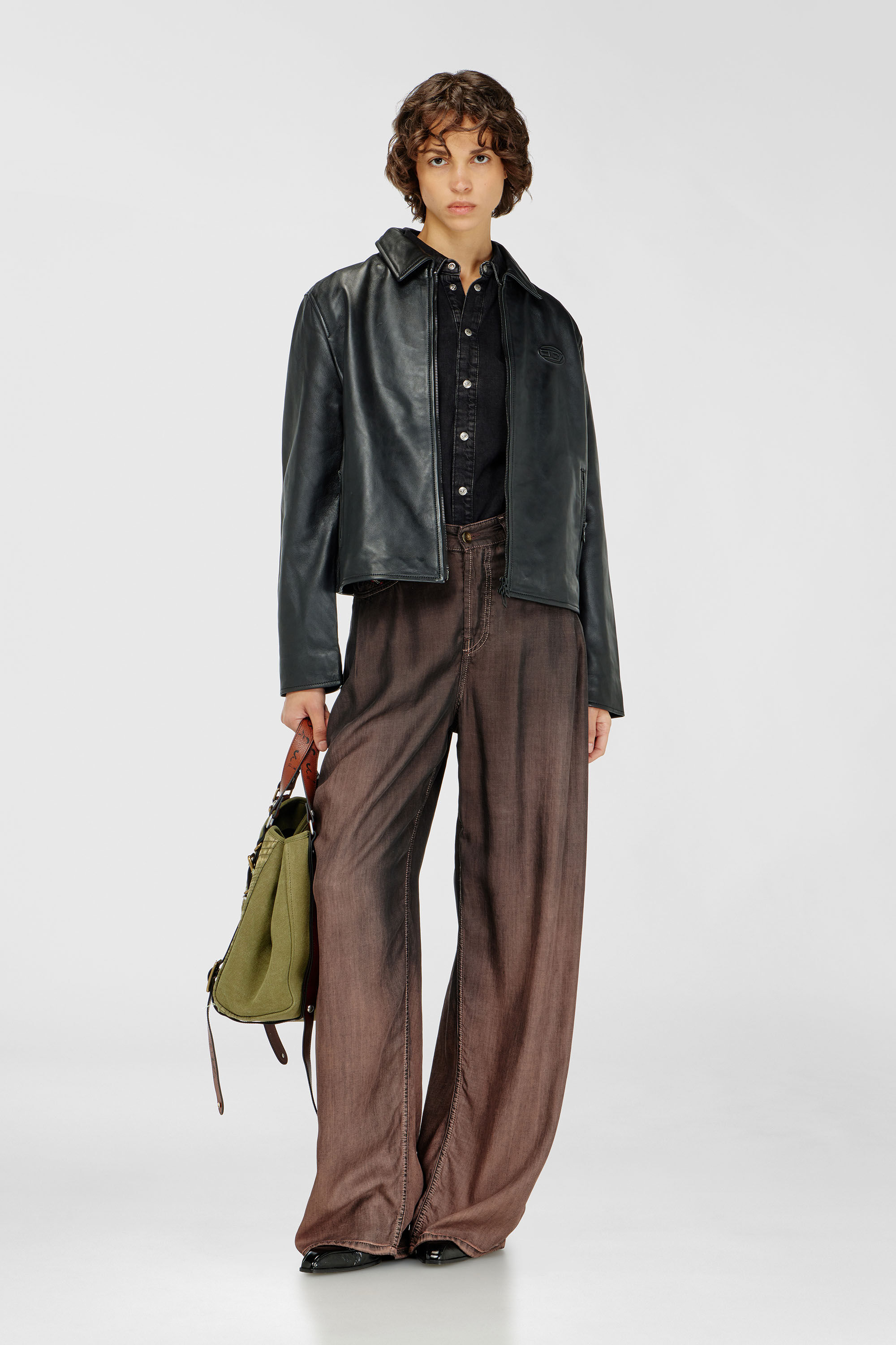 Diesel - DE-EAZY, Female's Denim shirt with contrasting stitching in ブラック - 1