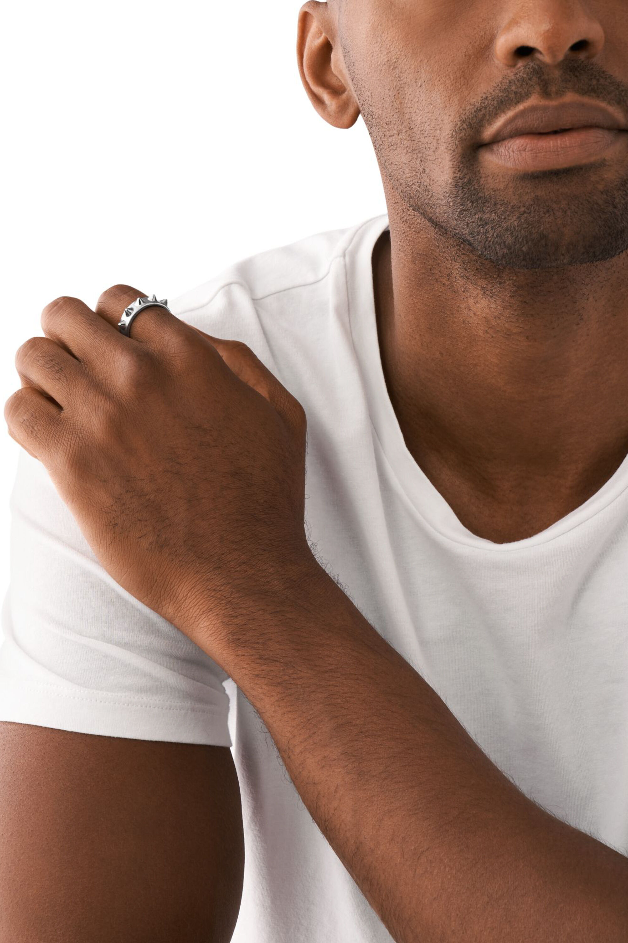 Diesel - DX1449, Unisex's Stainless Steel Band Ring in シルバー - 4