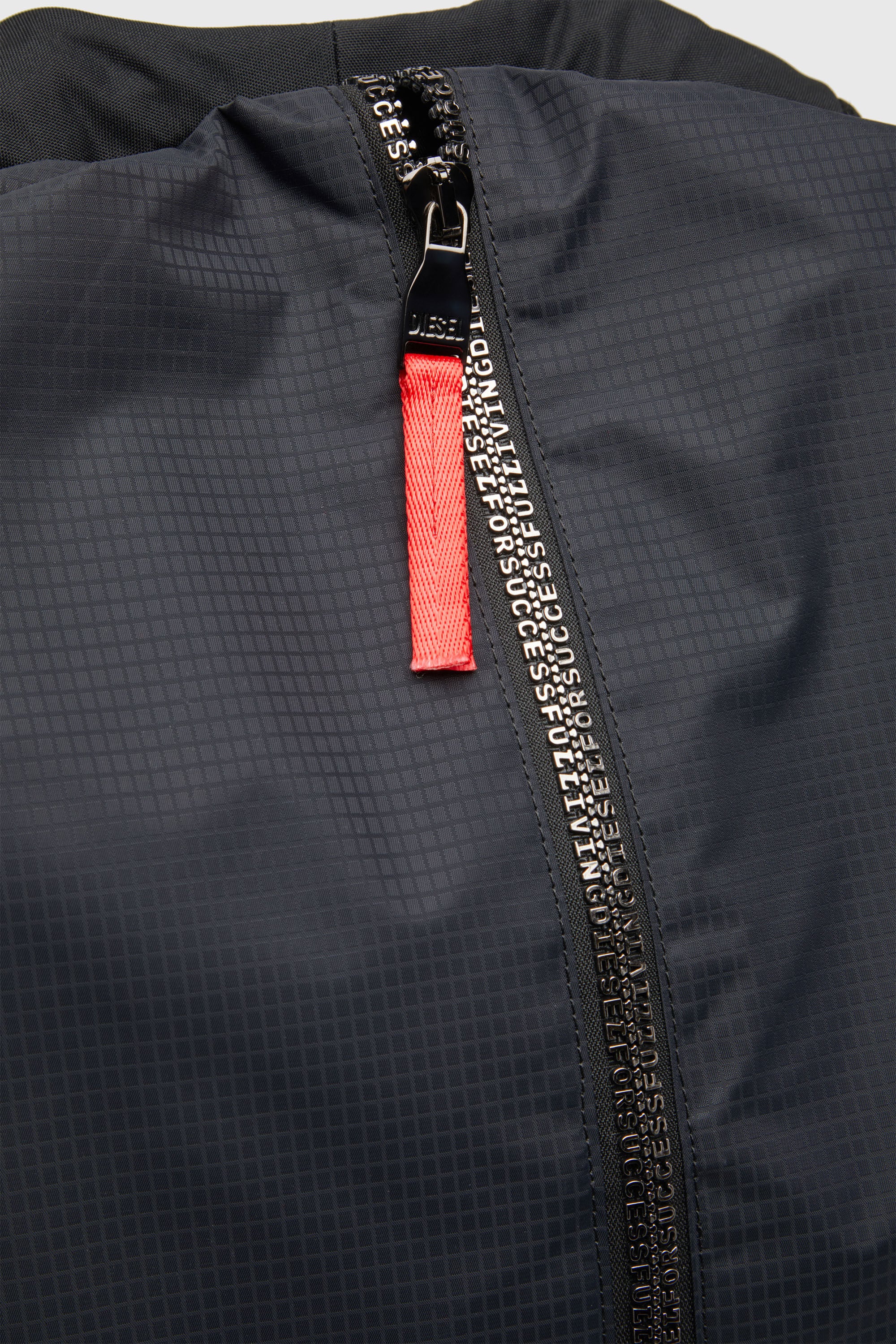 Diesel - ZIP-D BACKPACK X, Male's Zip-D-Backpack in check-jacquard shell in ブラック - 6