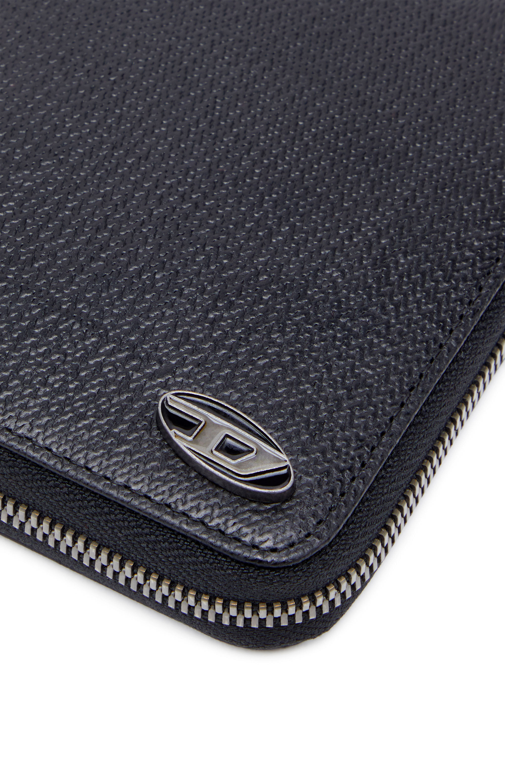 Diesel - BI-FOLD COIN ZIP M, Male's カウレザー 二つ折り財布 in ブラック - 4