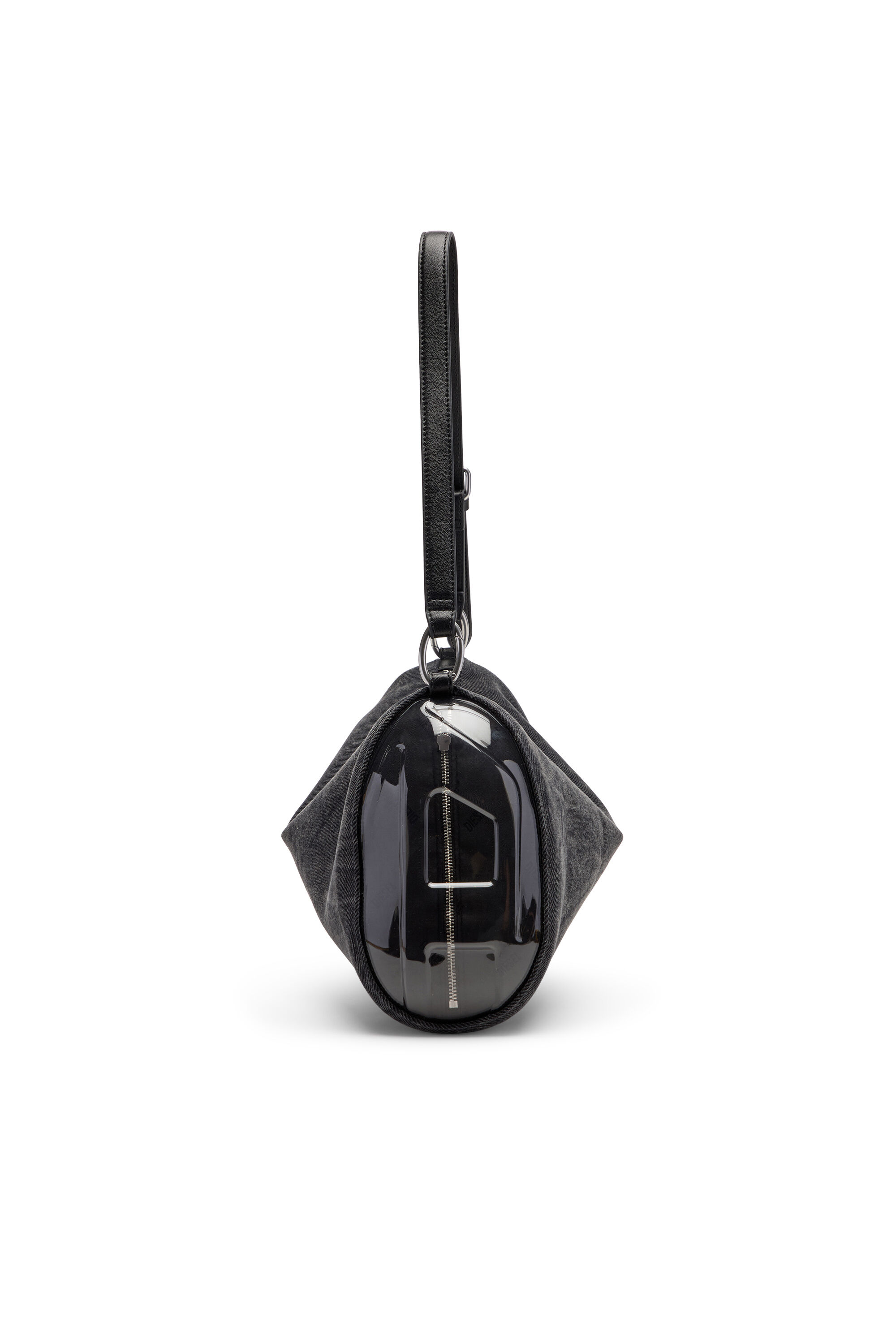 Diesel - LOAD-D SHOULDER BAG X, Unisex's Load-D-Shoulder bag with transparent Oval D sides in ブラック - 3