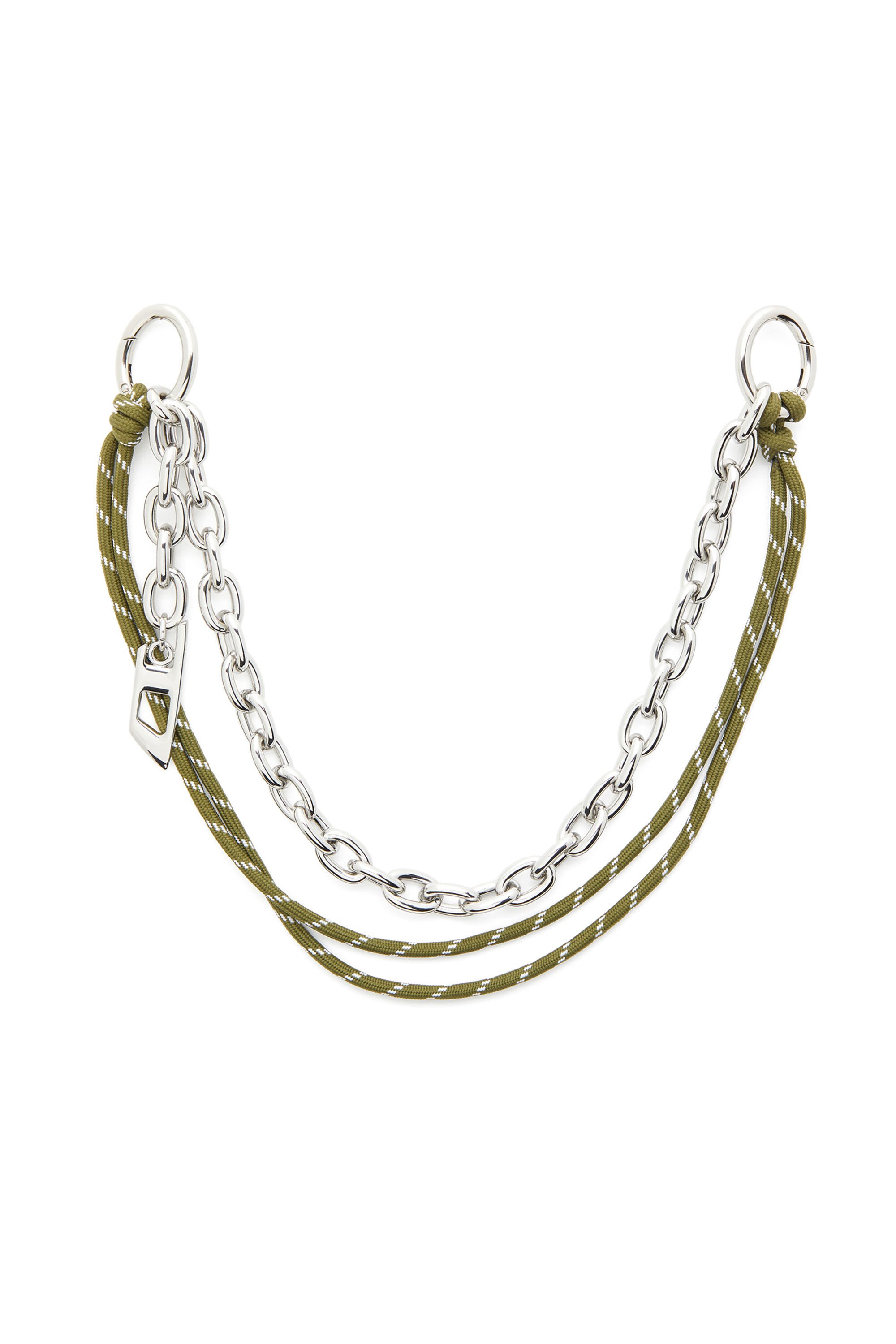 Diesel - CHAIN-D L, Unisex's Charm in chain and rope in シルバー/グリーン - 1