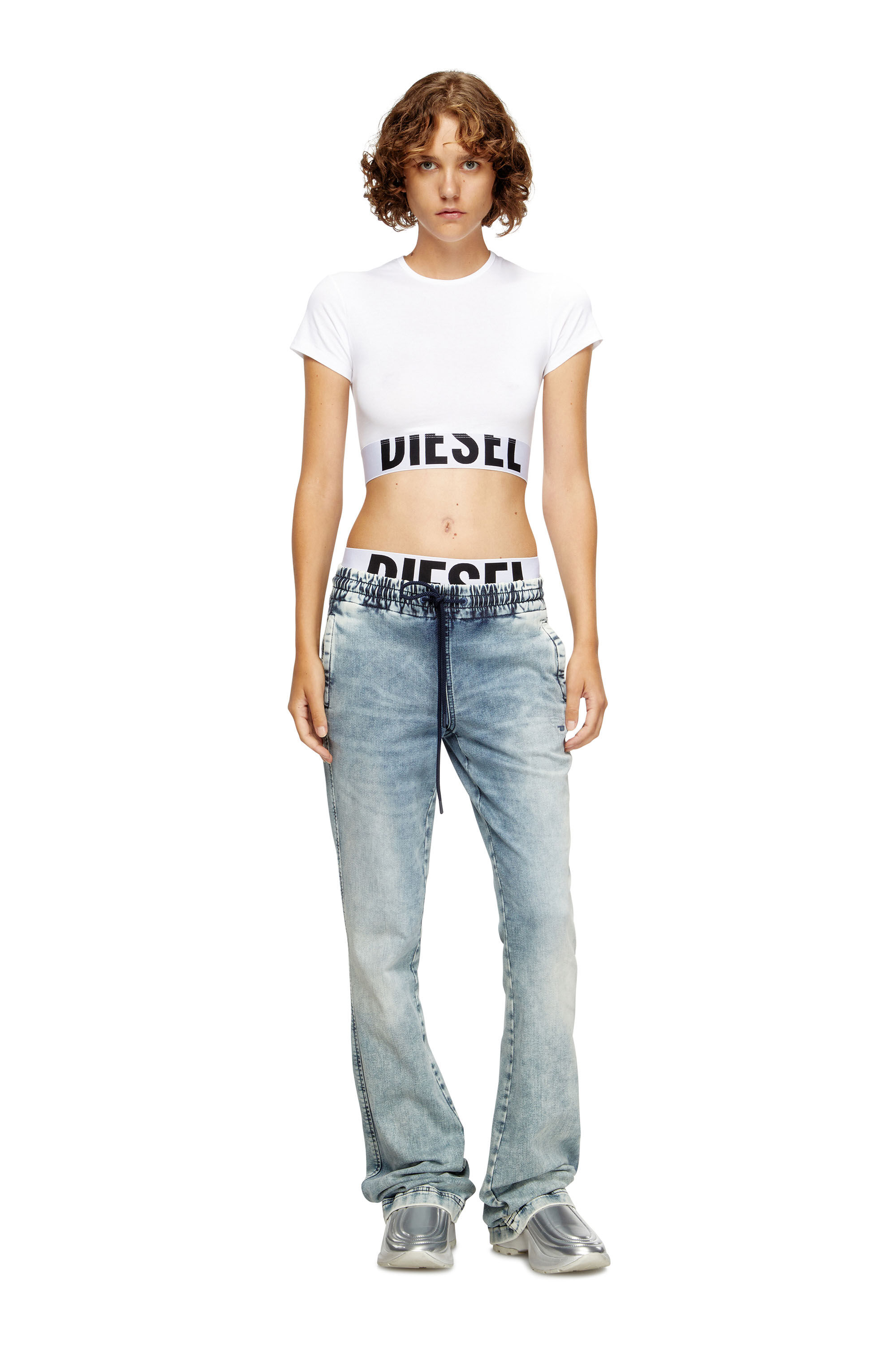 【DIESEL】UFTEE  ロゴクロップドTシャツ UFTEE-SPORT-CROPPED-T-SHIRT Sporty cropped top with logo