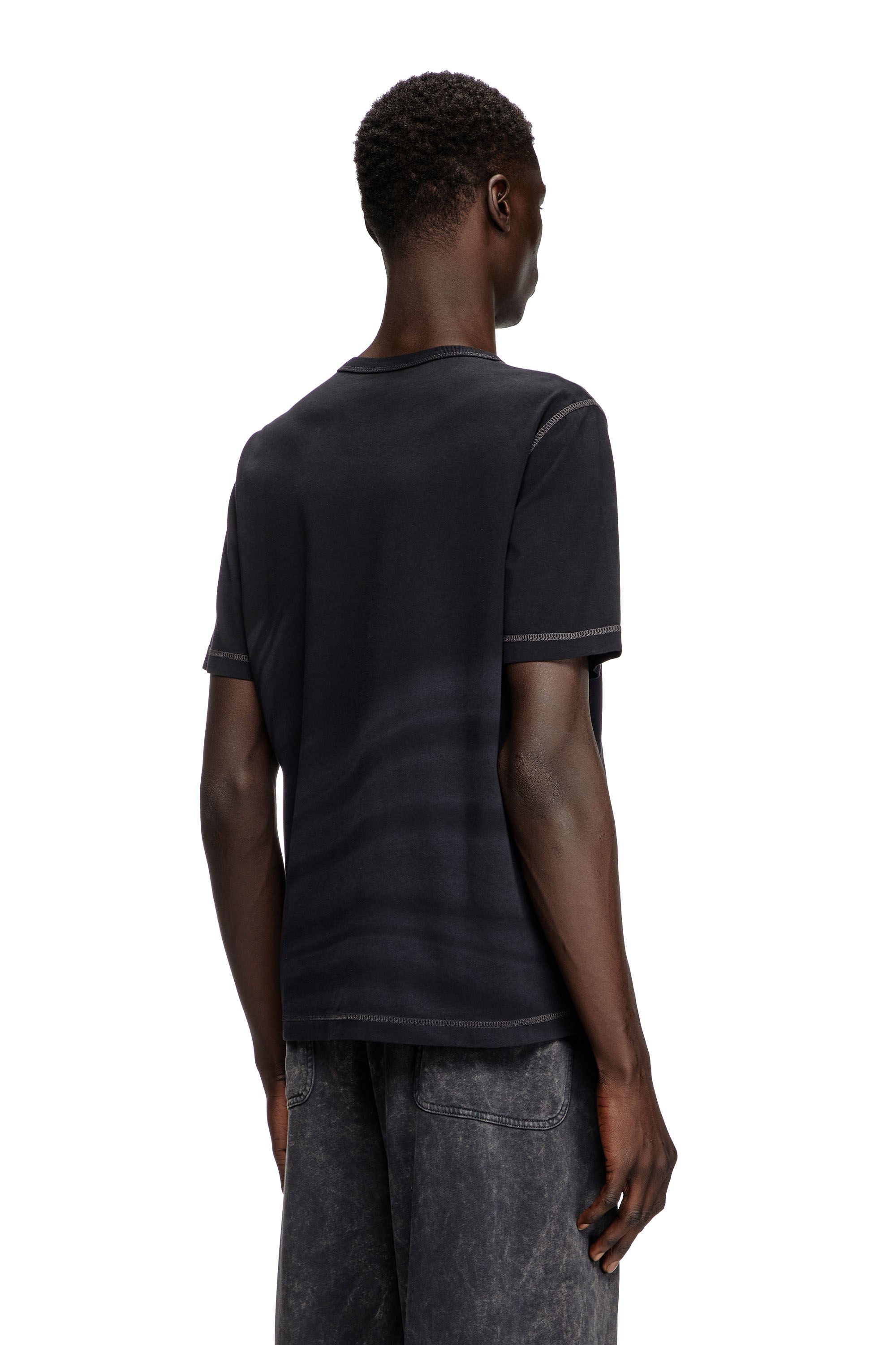 Diesel - T-ADJUST-R13, Male's Laser-faded logo T-shirt in ブラック - 4