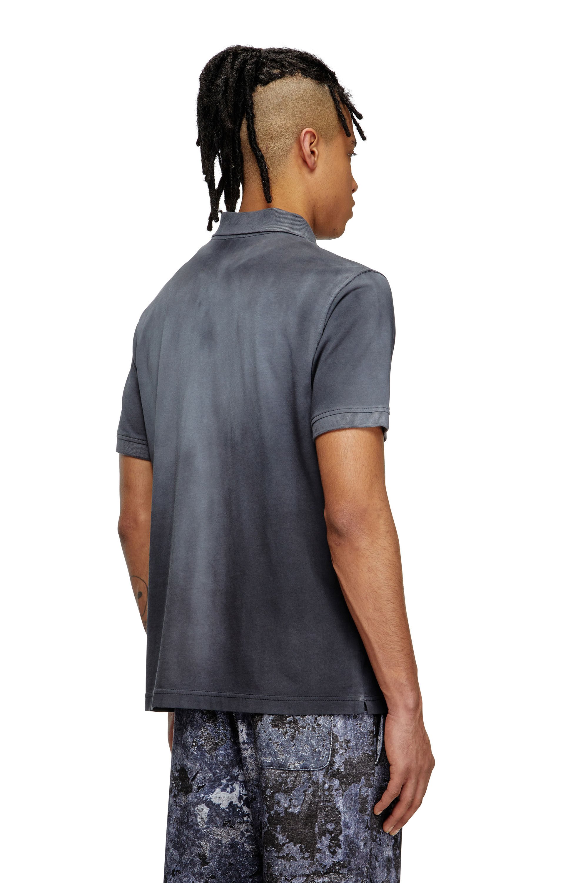 Diesel - T-REJUST-R3, Male's Jersey polo shirt with logo embroidery in ブラック - 4
