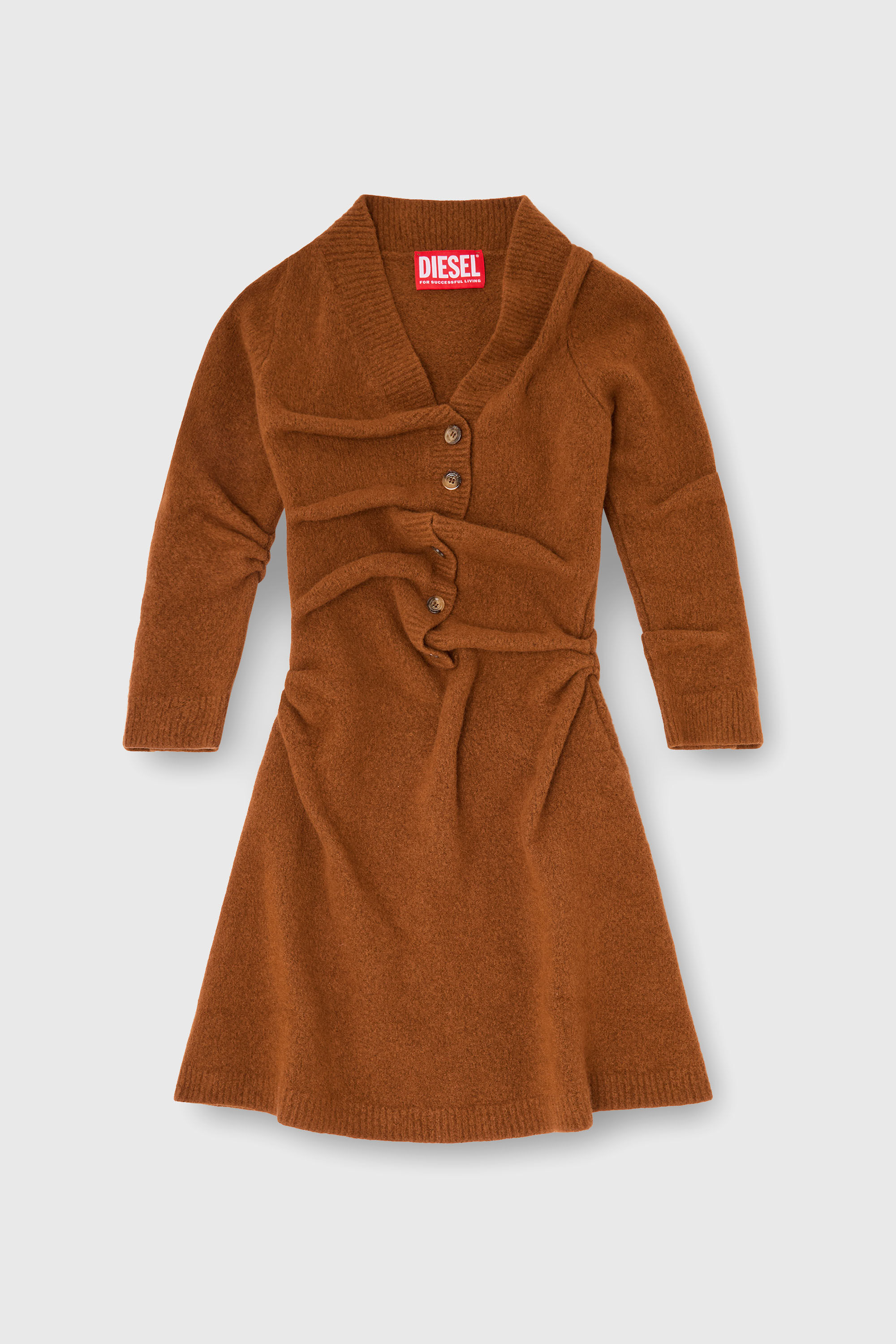 Diesel - M-ANITA, Female's Short cardigan dress in wrinkled boiled knit in null - 2