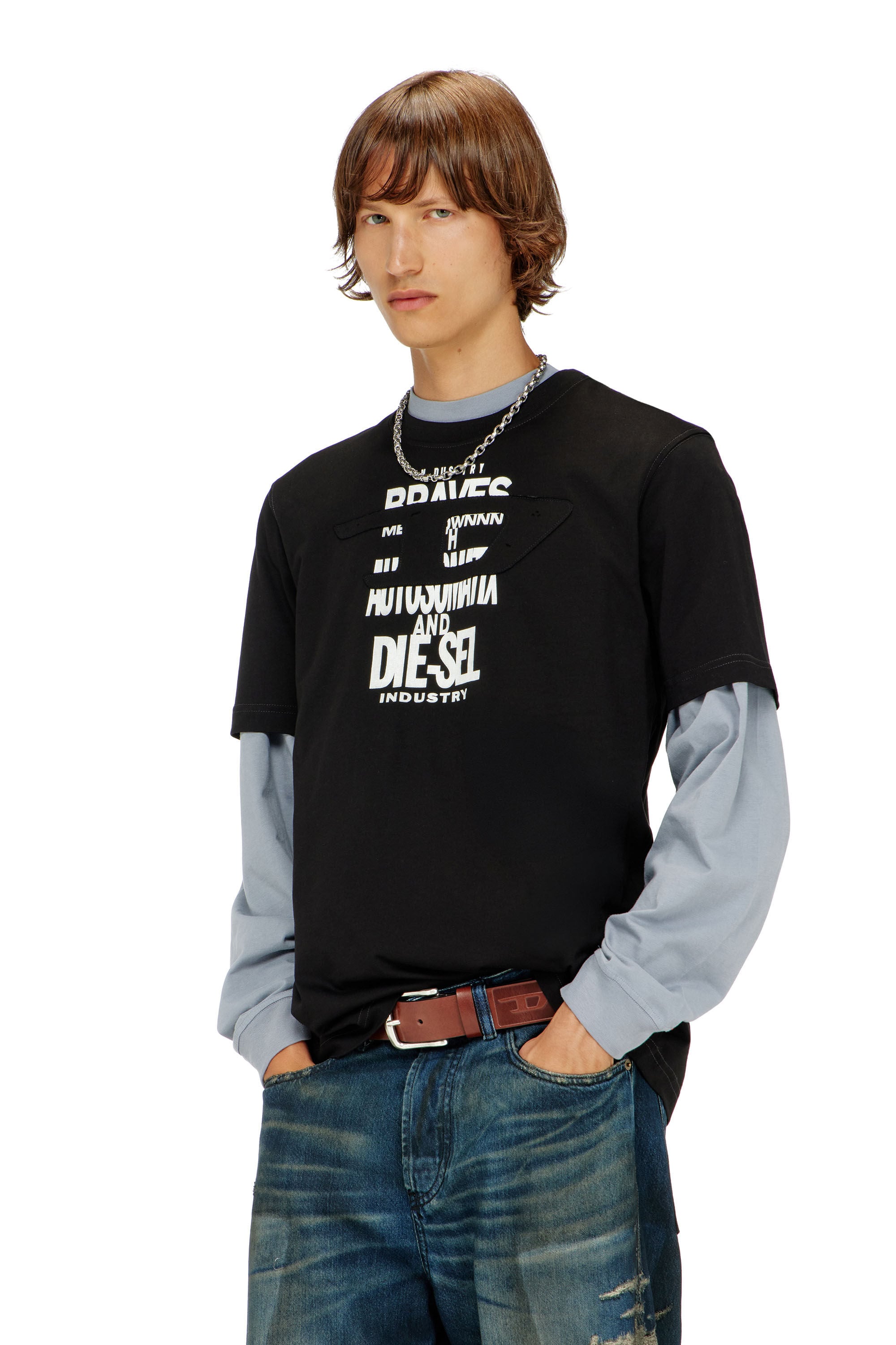 T-ADJUST-V9 Tシャツ｜ブラック｜メンズ｜DIESEL
