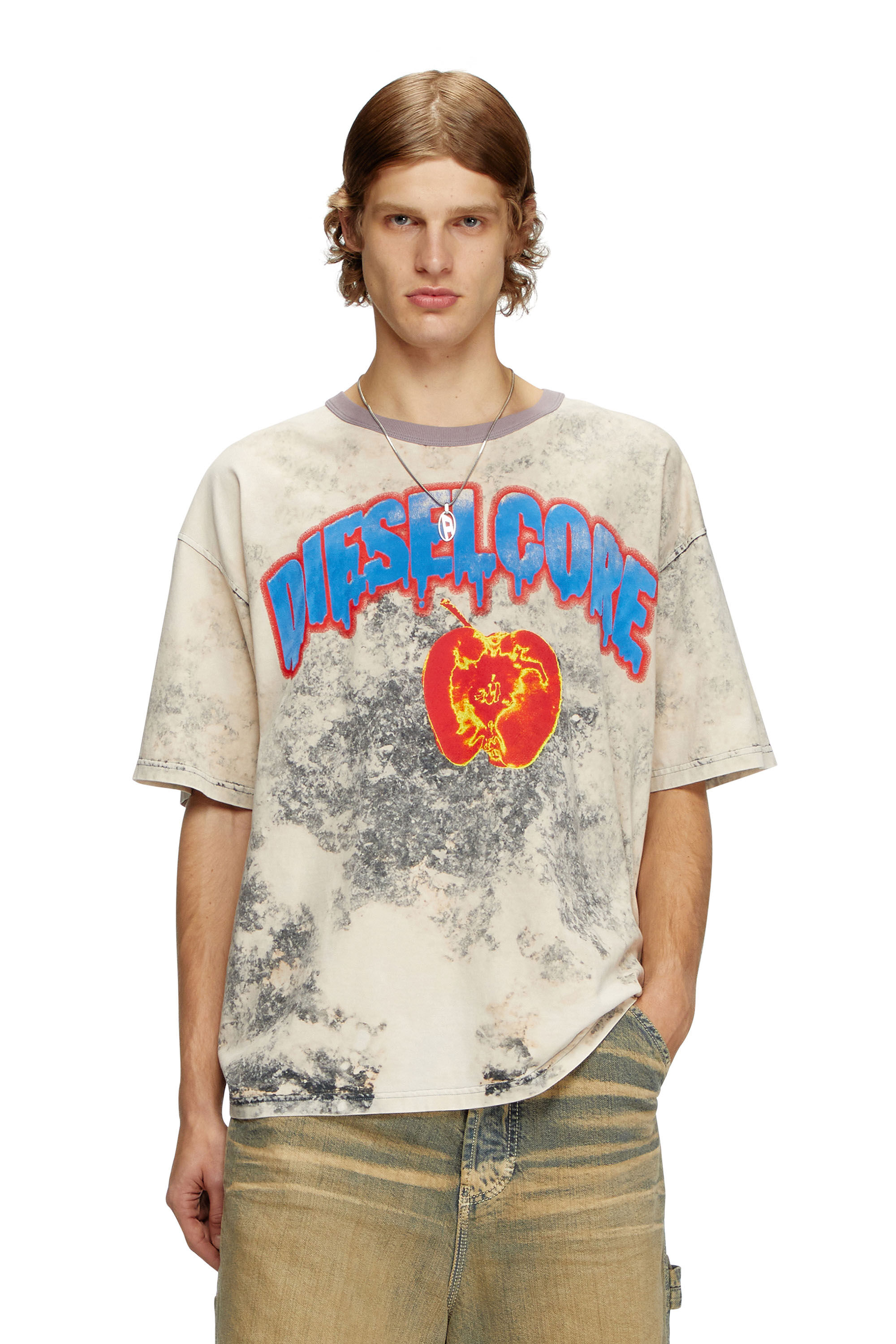 Diesel - T-BOXT-R9, Male's T-shirt with Diesel Core logo in グレー - 3