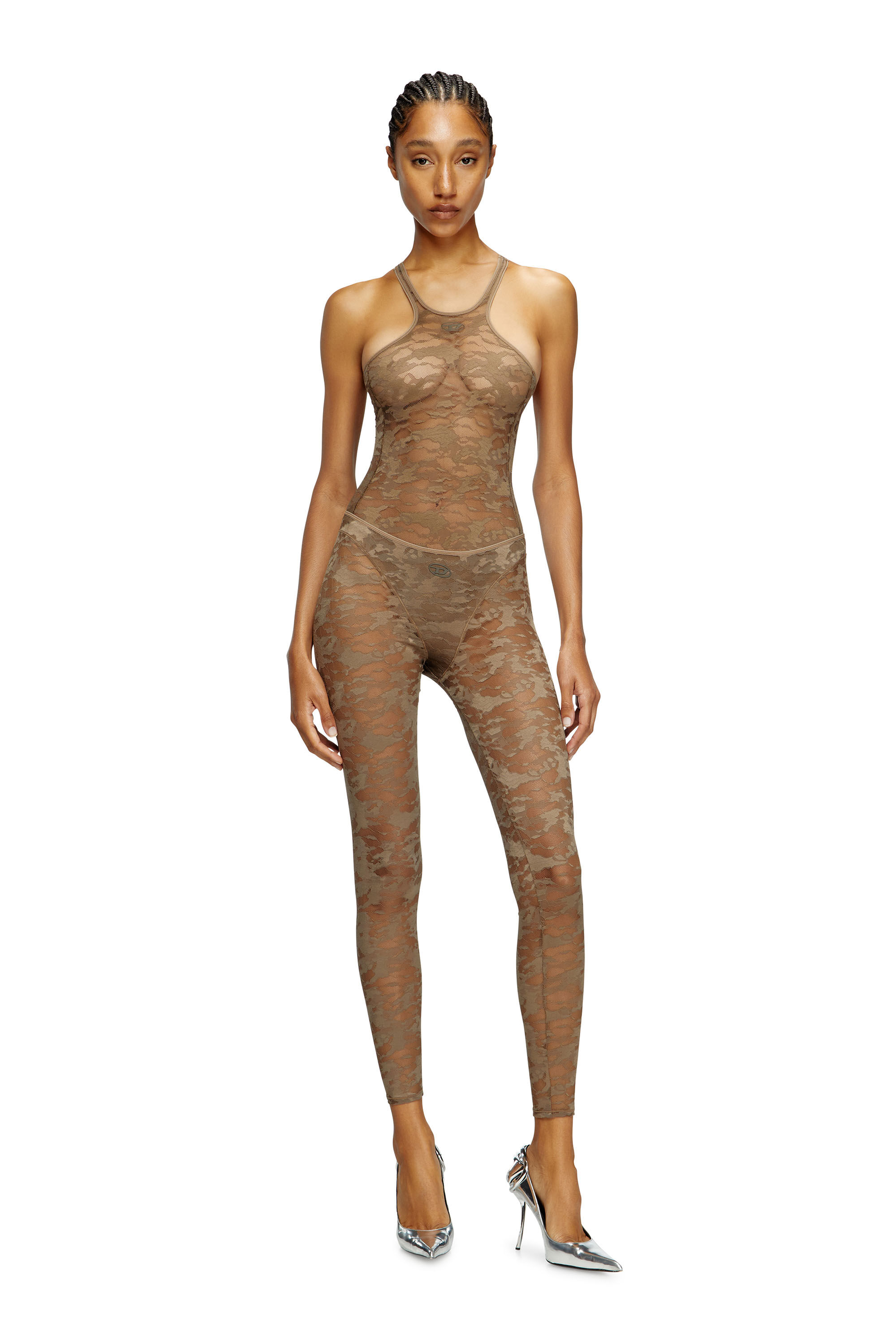 Diesel - CLAIRE-UTLT, Female's Camo lace leggings in ブラウン - 1