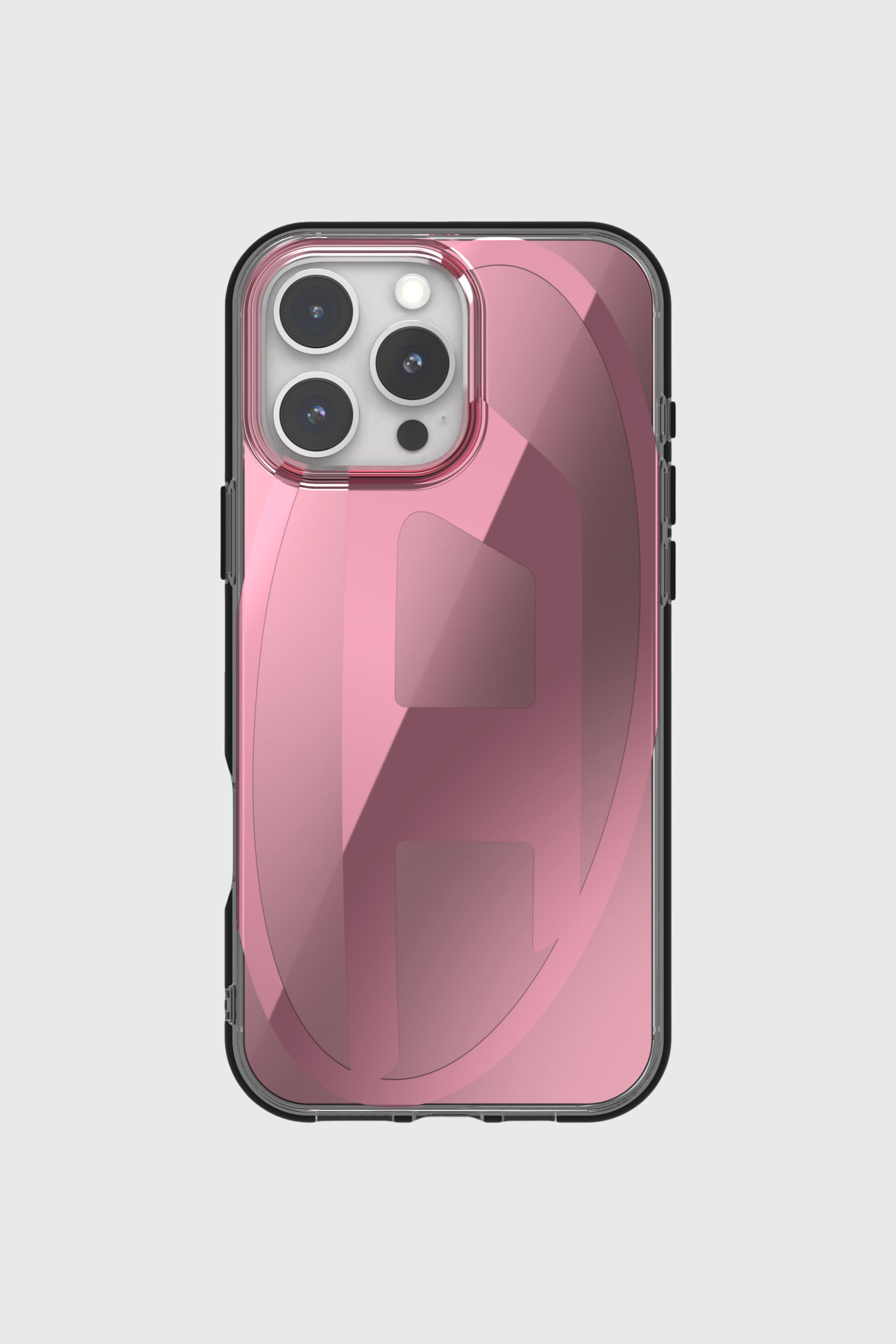 Diesel - 60166 AOP CASE, Unisex's Oval D Mirror Case for iP 16 Pro Max in ピンク / ホワイト - 2