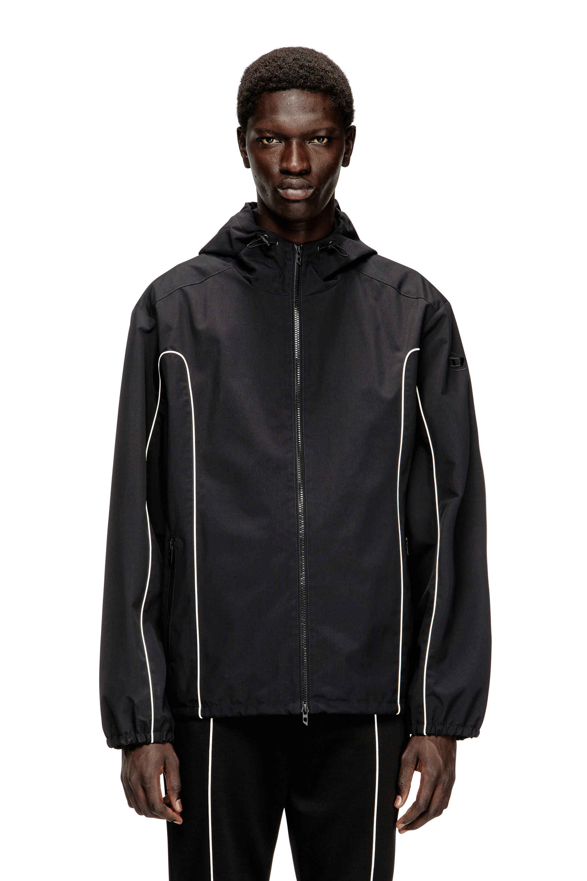 Diesel - J-HIVES-WRD, Male's フード付きジャケット in ブラック - 3