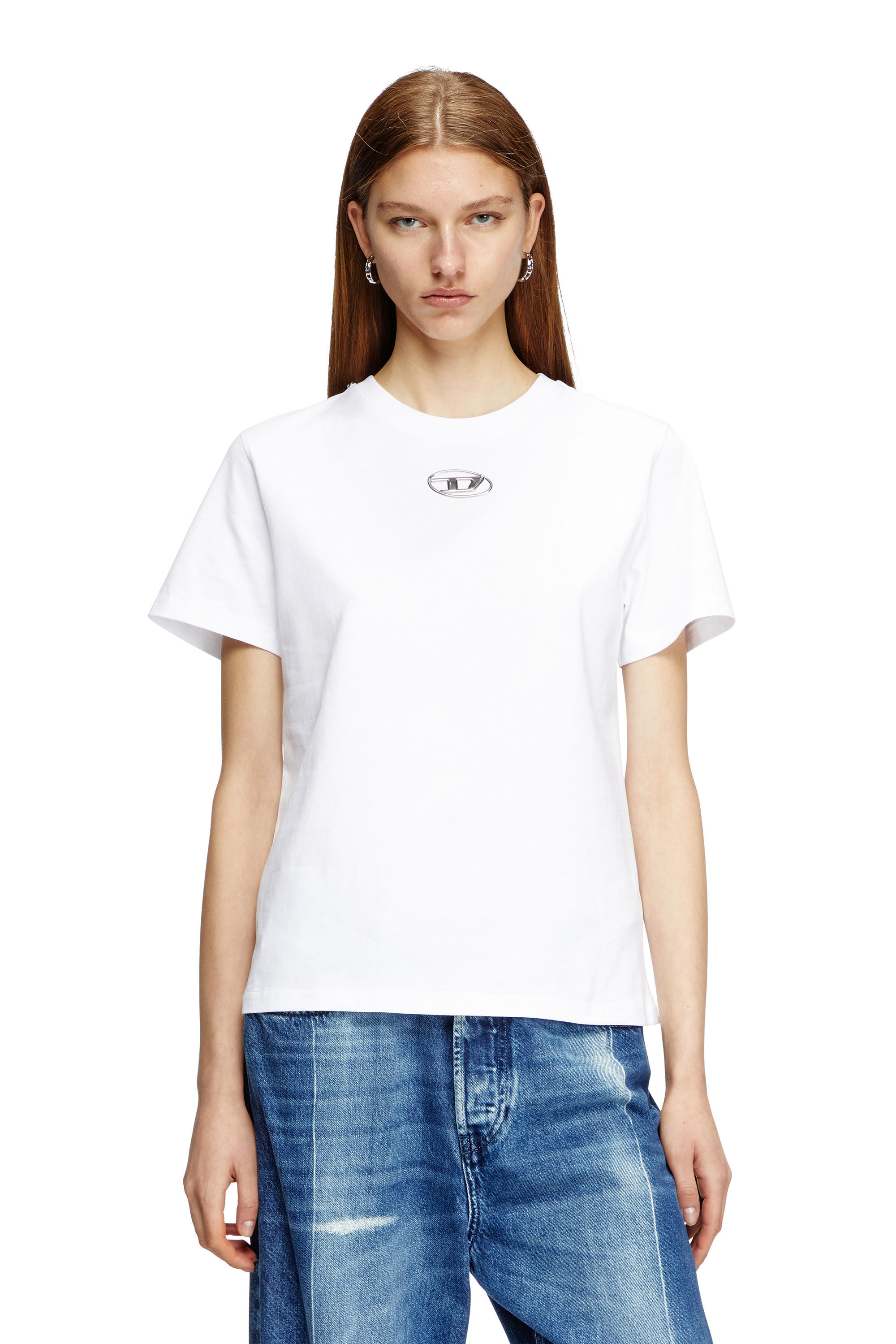 Diesel - T-REGS-OD-Q1, Female's Regular fit T-shirt with Oval D in ホワイト - 3