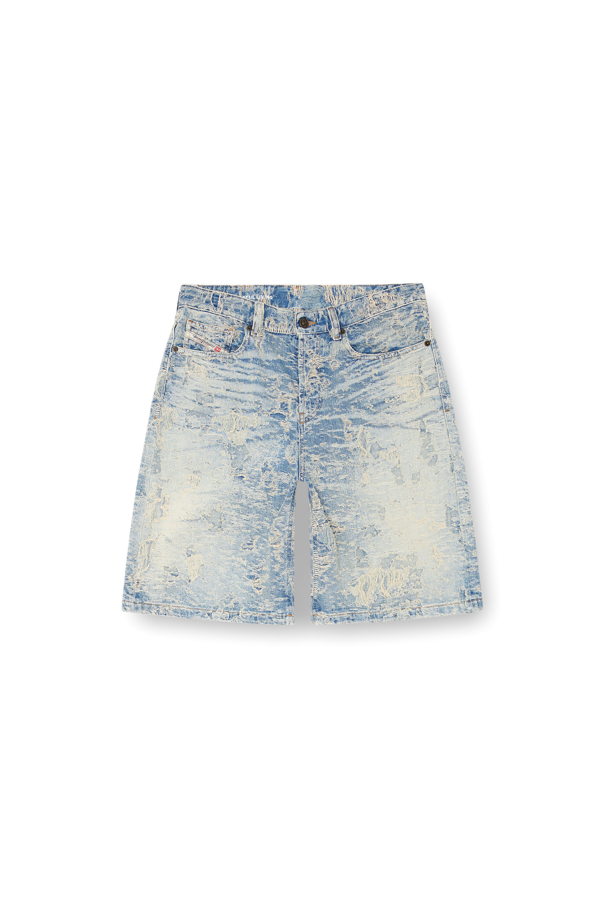 DE-SIRE-SHORT-FSF Shorts in dirty jacquard denim｜ブルー