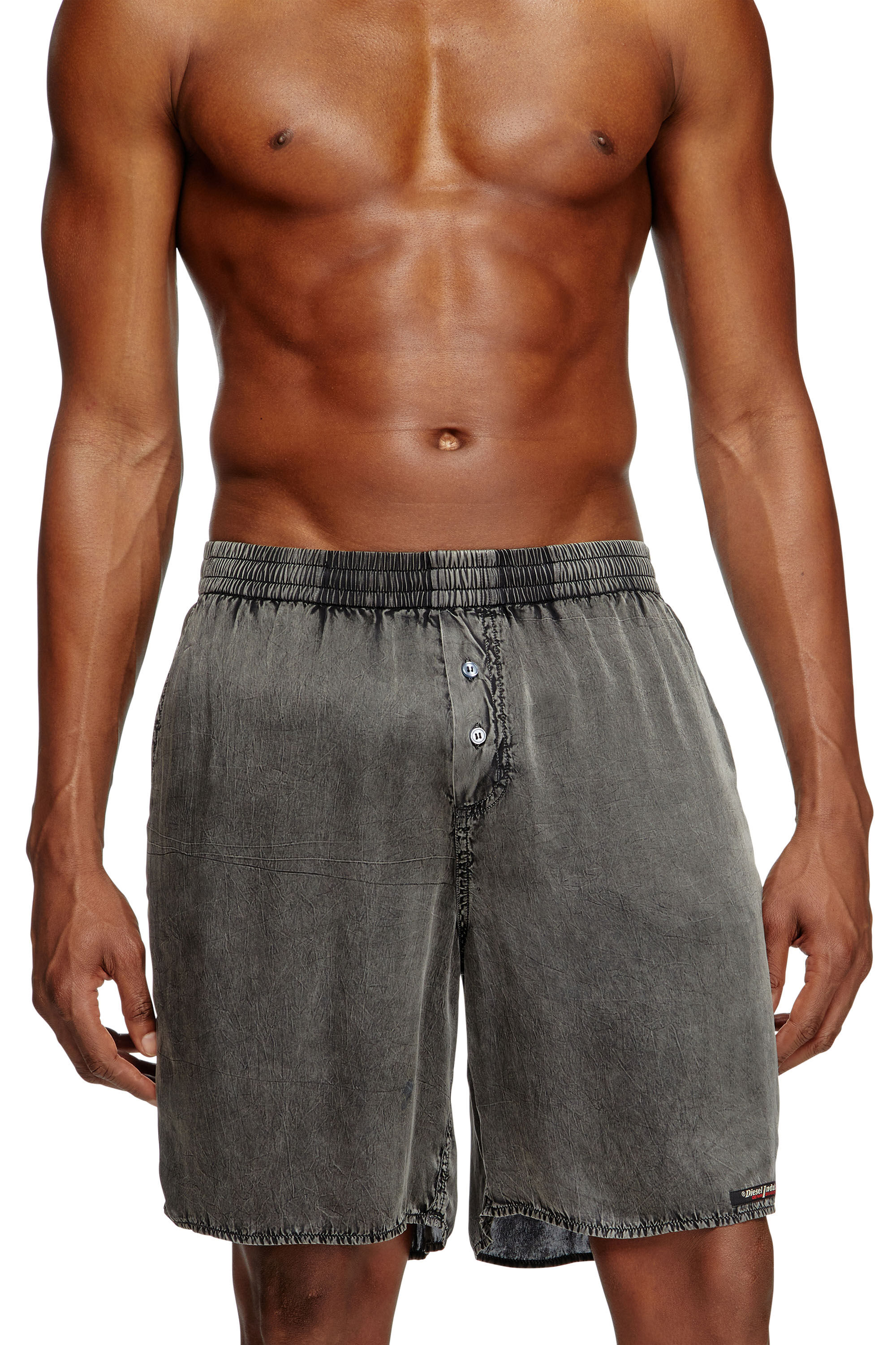 Diesel - SILVO-DNM, Male's Extra-long boxer shorts with denim effect in ダークグレー - 3