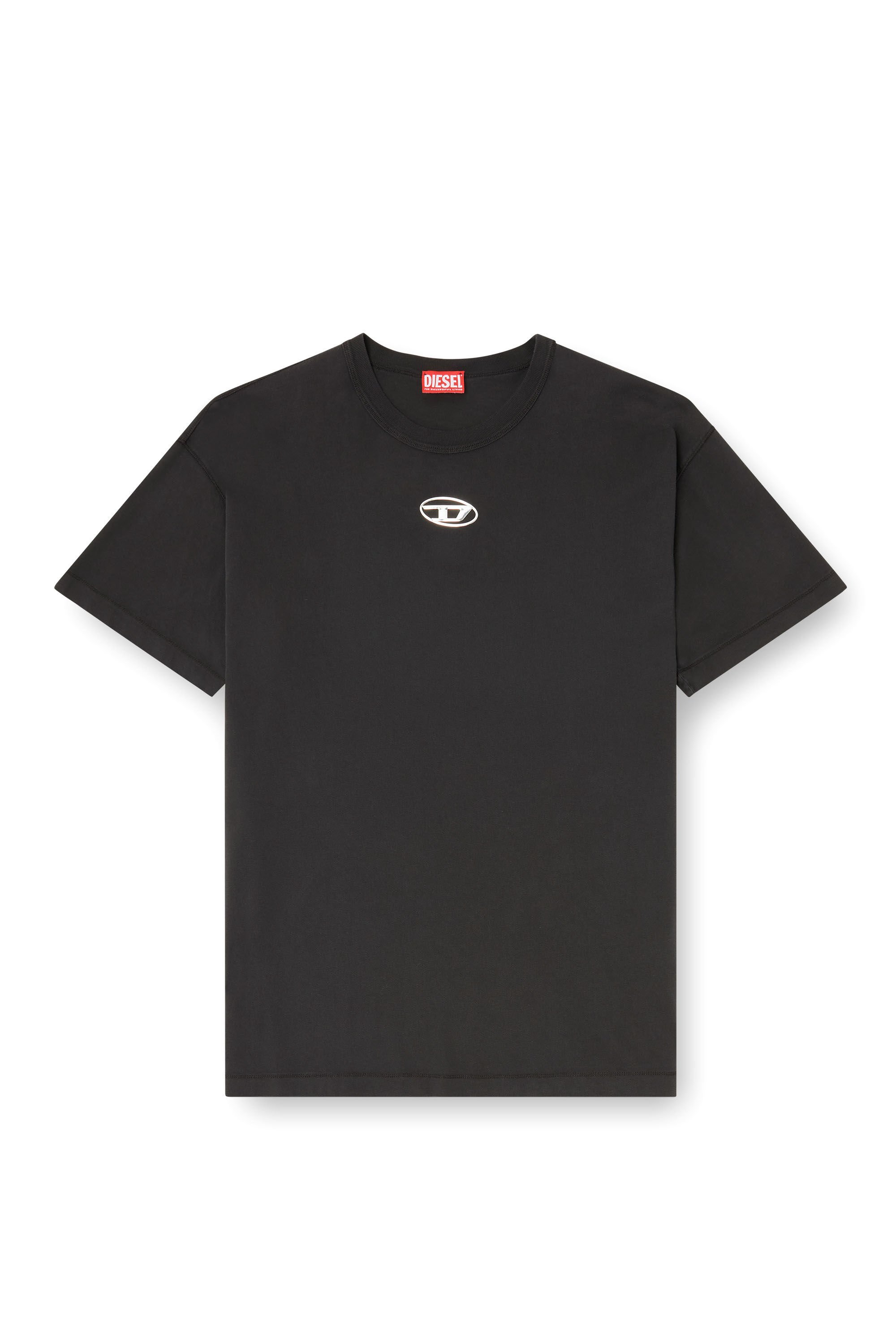 Diesel - T-NORM-IOD, Male's Light cotton T-shirt with metallic Oval D logo in ブラック - 2