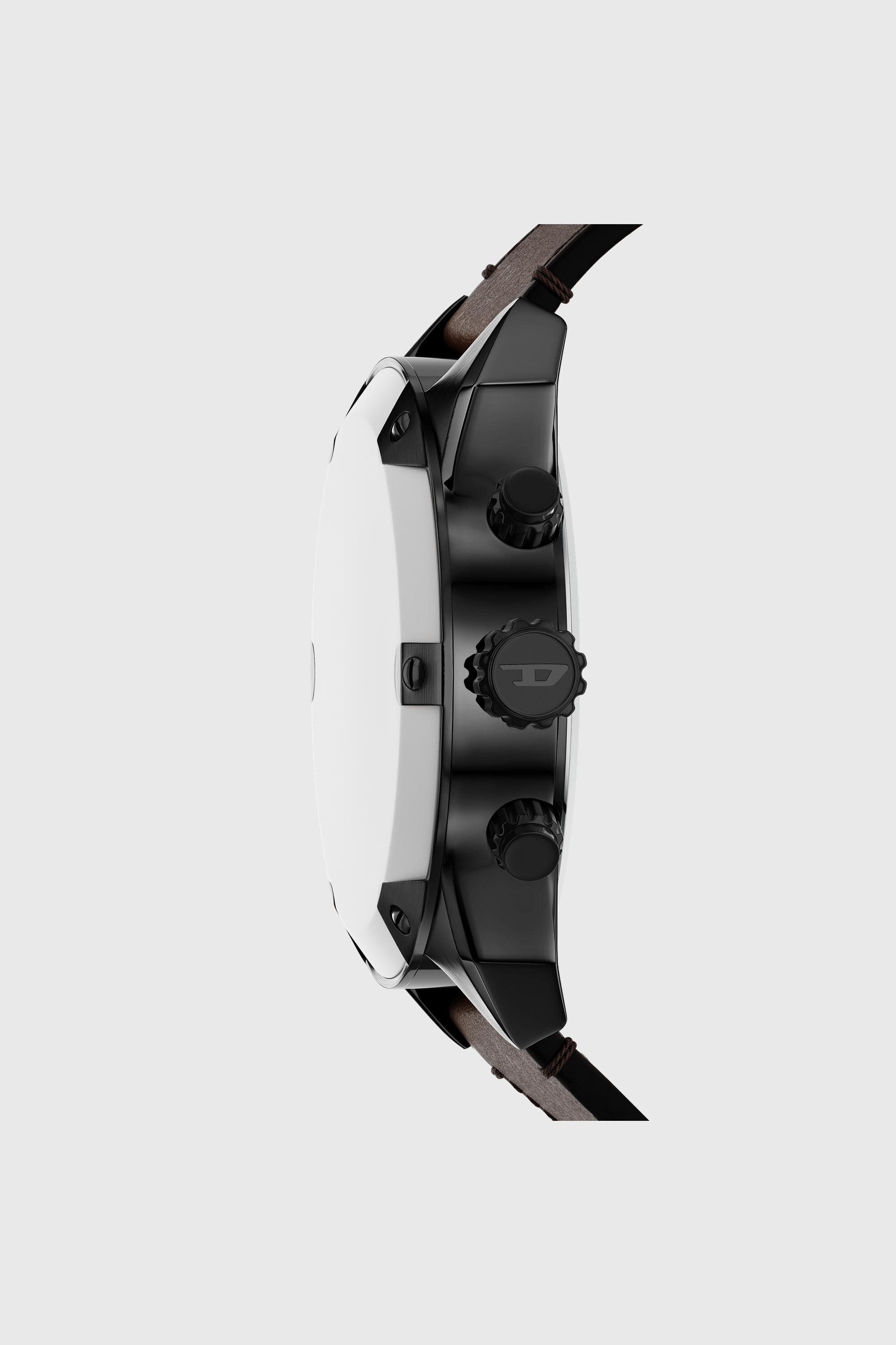 Diesel - DZ4735 WATCH, Male's Spiked brown leather watch in ブラウン - 2