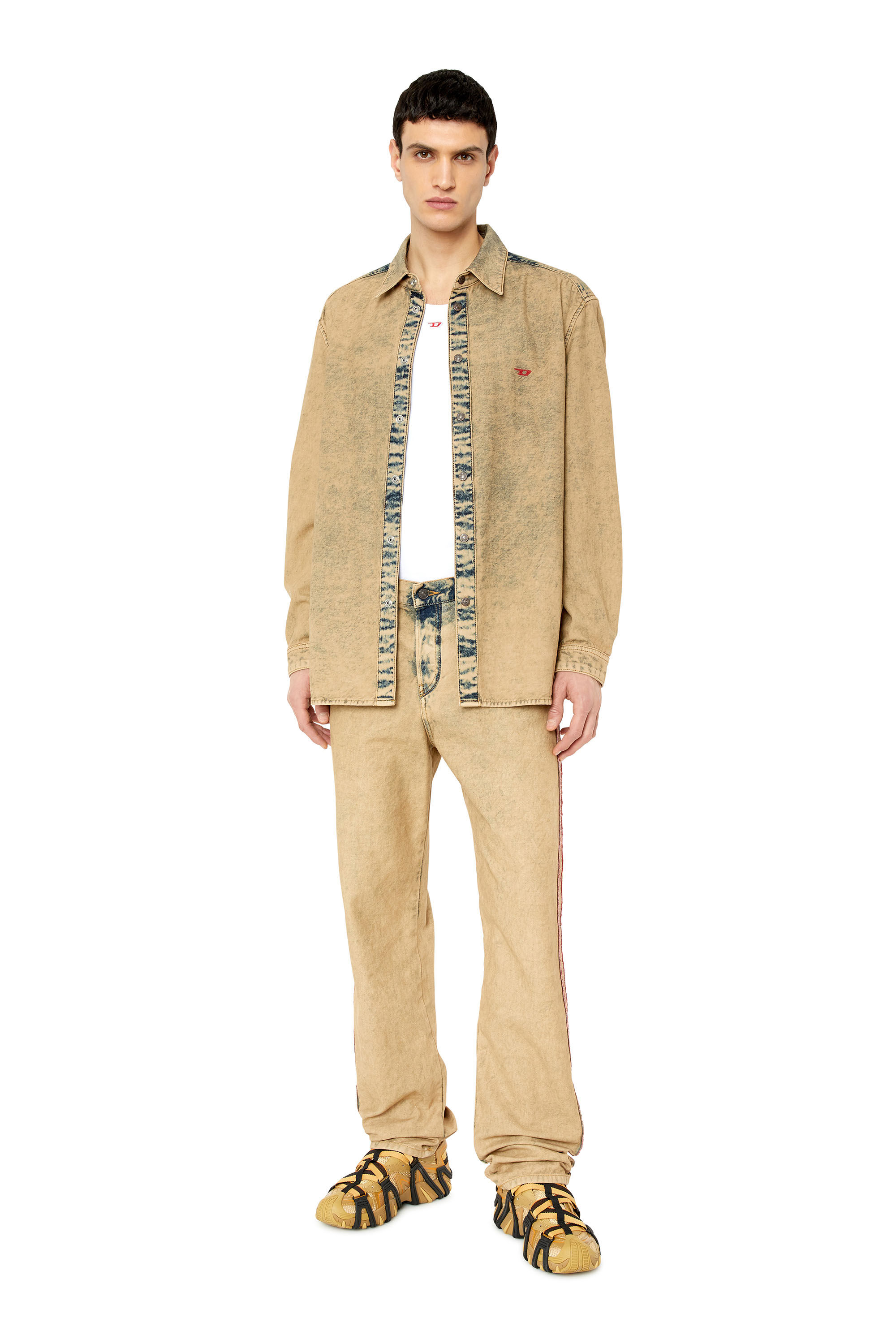 Diesel - D-SIMPLY-OVER, Male's デニム シャツ in ベージュ - 1