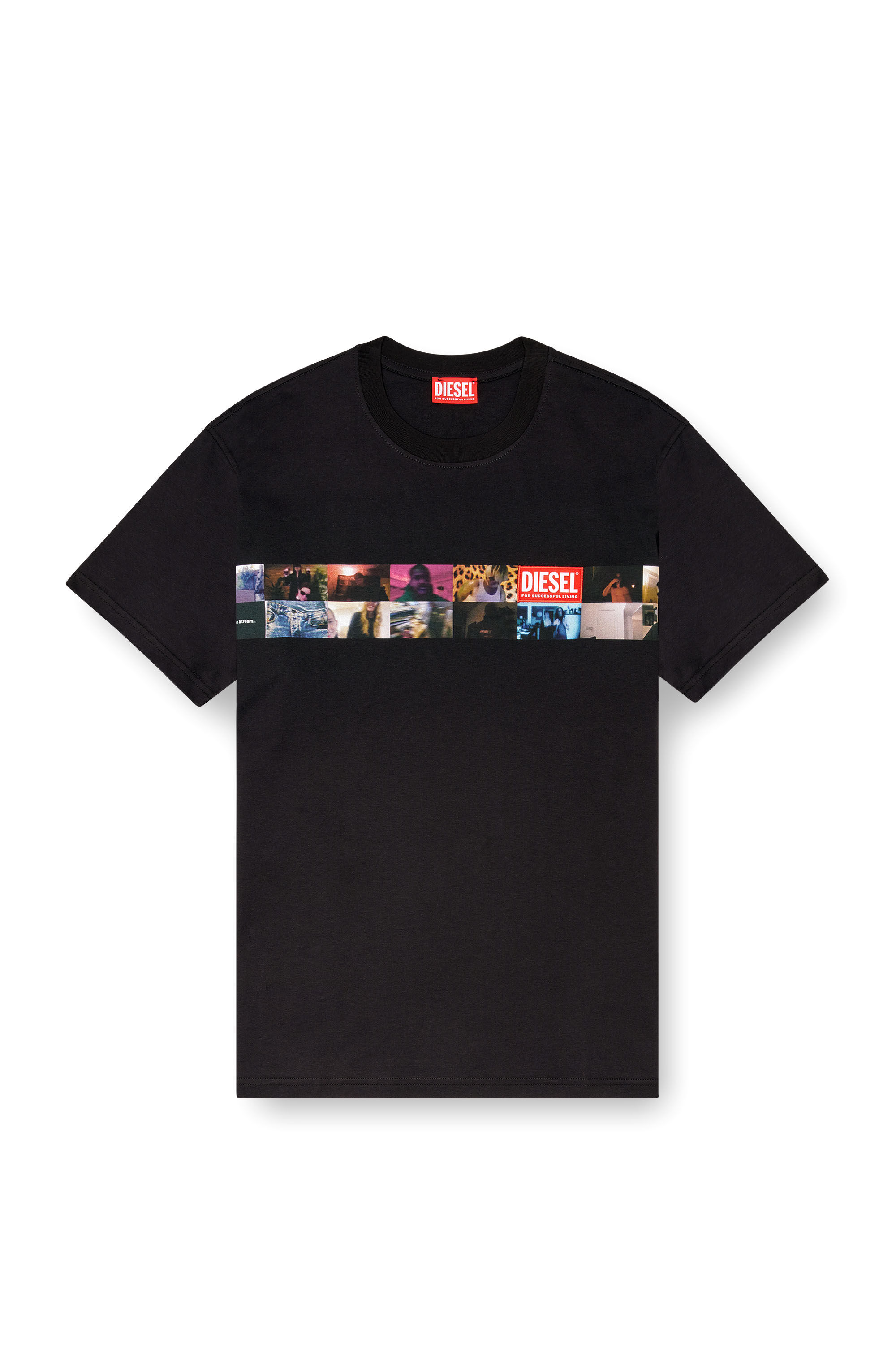 Diesel - T-BOXTY, Male's T-shirt with Livestream print in ブラック - 2