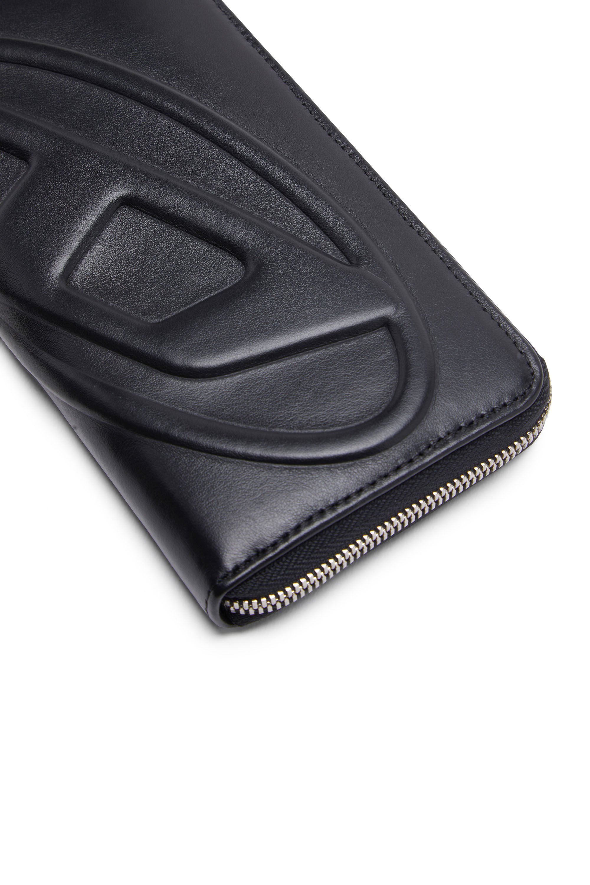 Diesel - 1DR-FOLD CONTINENTAL ZIP L, Female's Long zip wallet with embossed logo in ブラック - 4