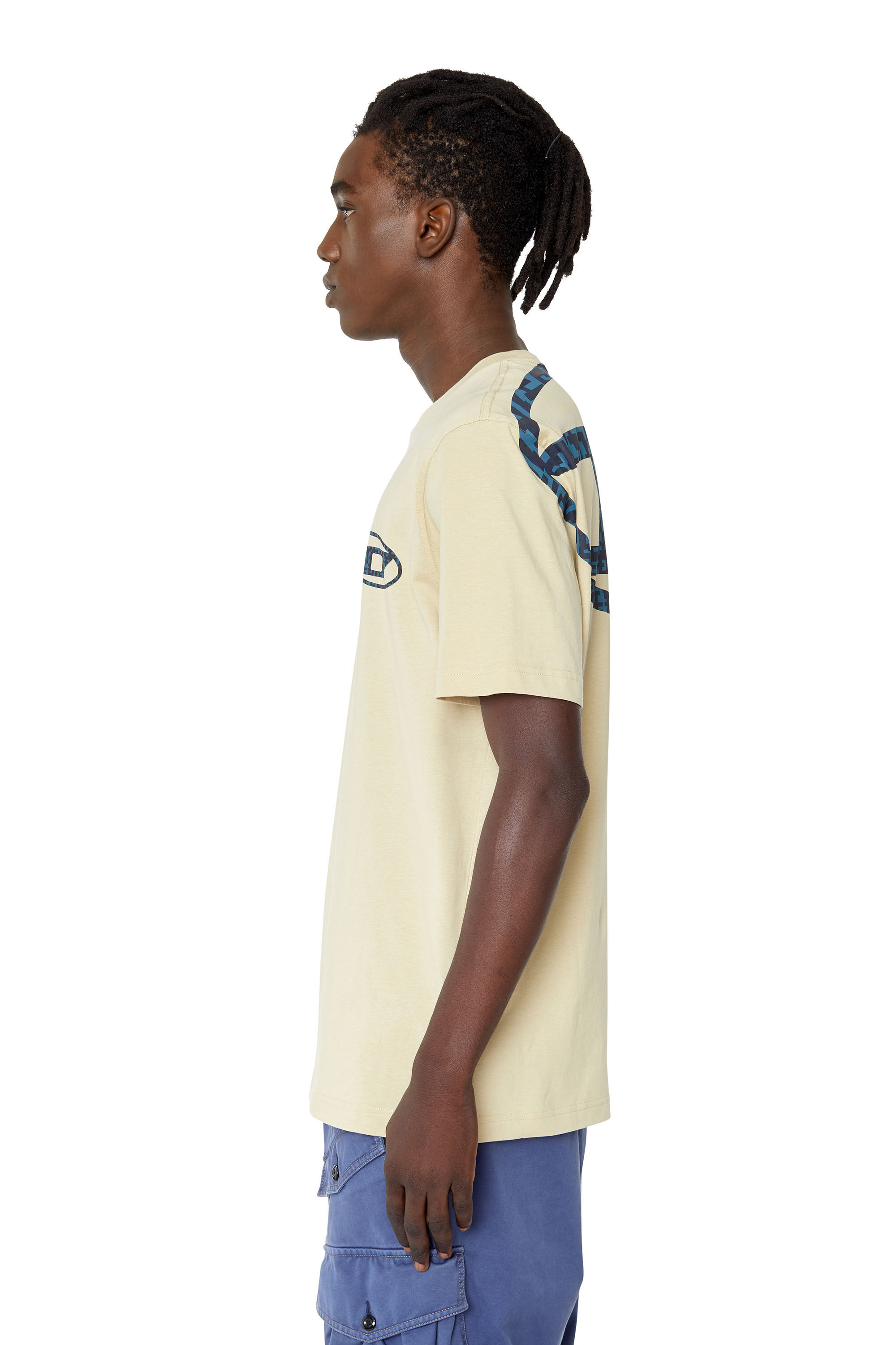 Diesel - T-JUST-D-MON, Male's Tシャツ モノグラム in ベージュ - 6