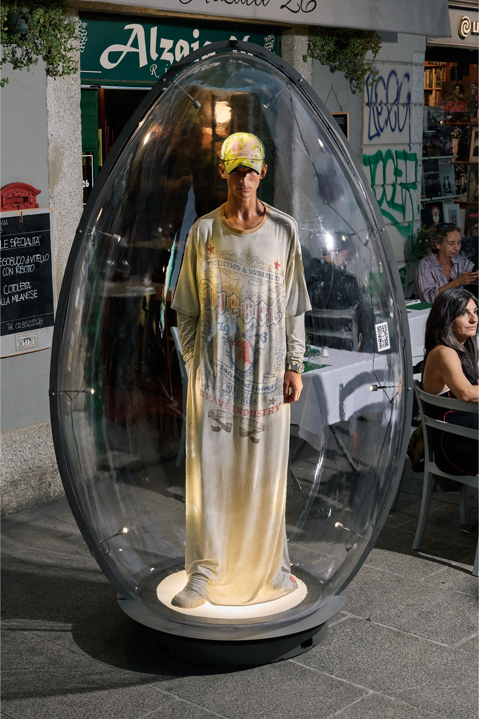 Diesel - T-AMADO, Male's Ultra-long T-shirt with layered sleeves in ホワイト - 6