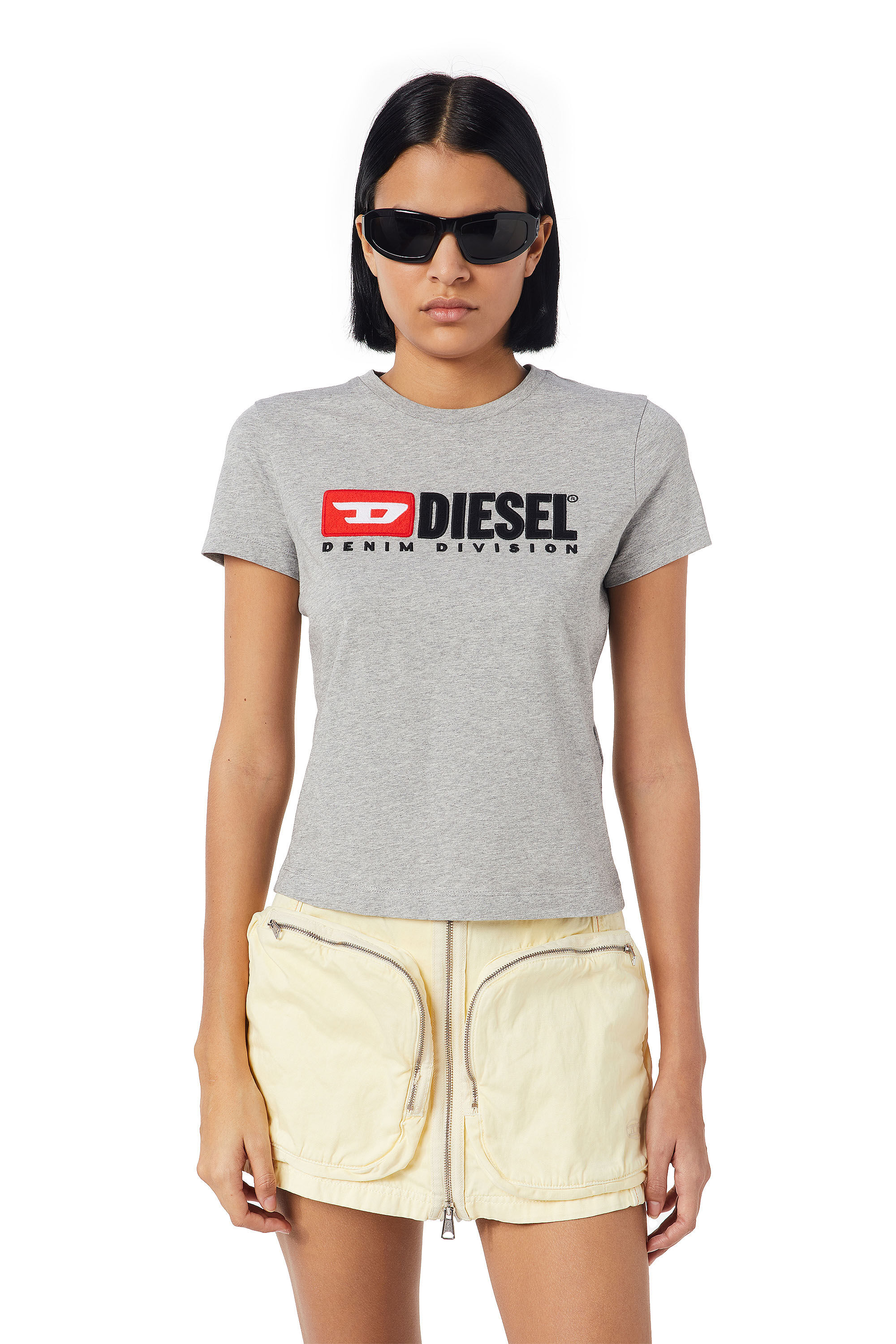 Diesel - T-SLI-DIV, Female's 半袖 Tシャツ in ライトグレー - 3