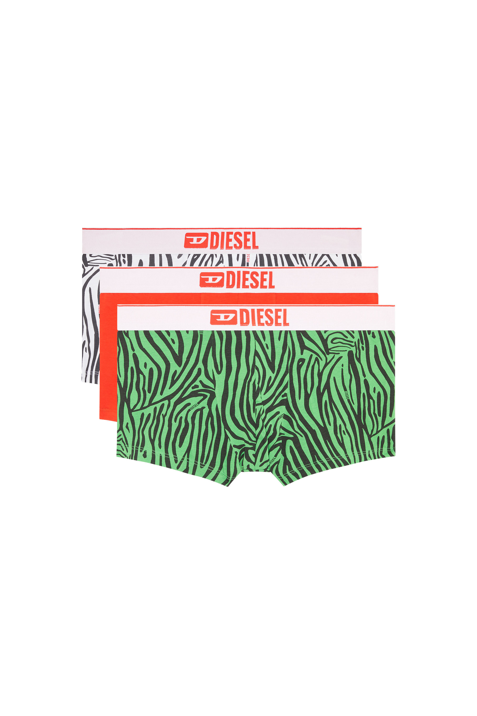 Diesel - UMBX-DAMIENTHREEPACK, Male's ボクサーパンツ 3パックセット in レッド/グリーン - 1