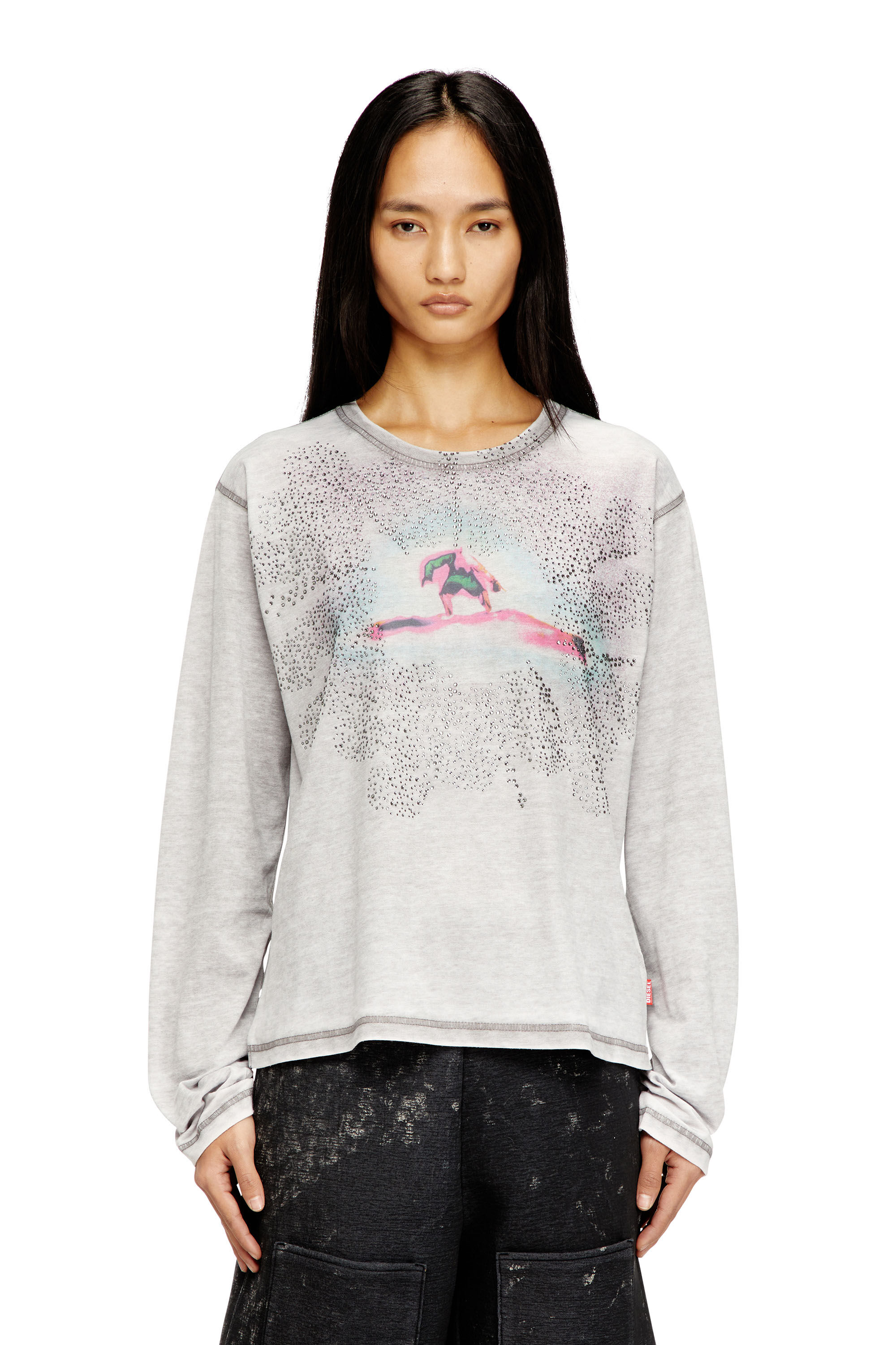 Diesel - T-NORMY-LS, Female's 長袖Tシャツ in グレー - 3