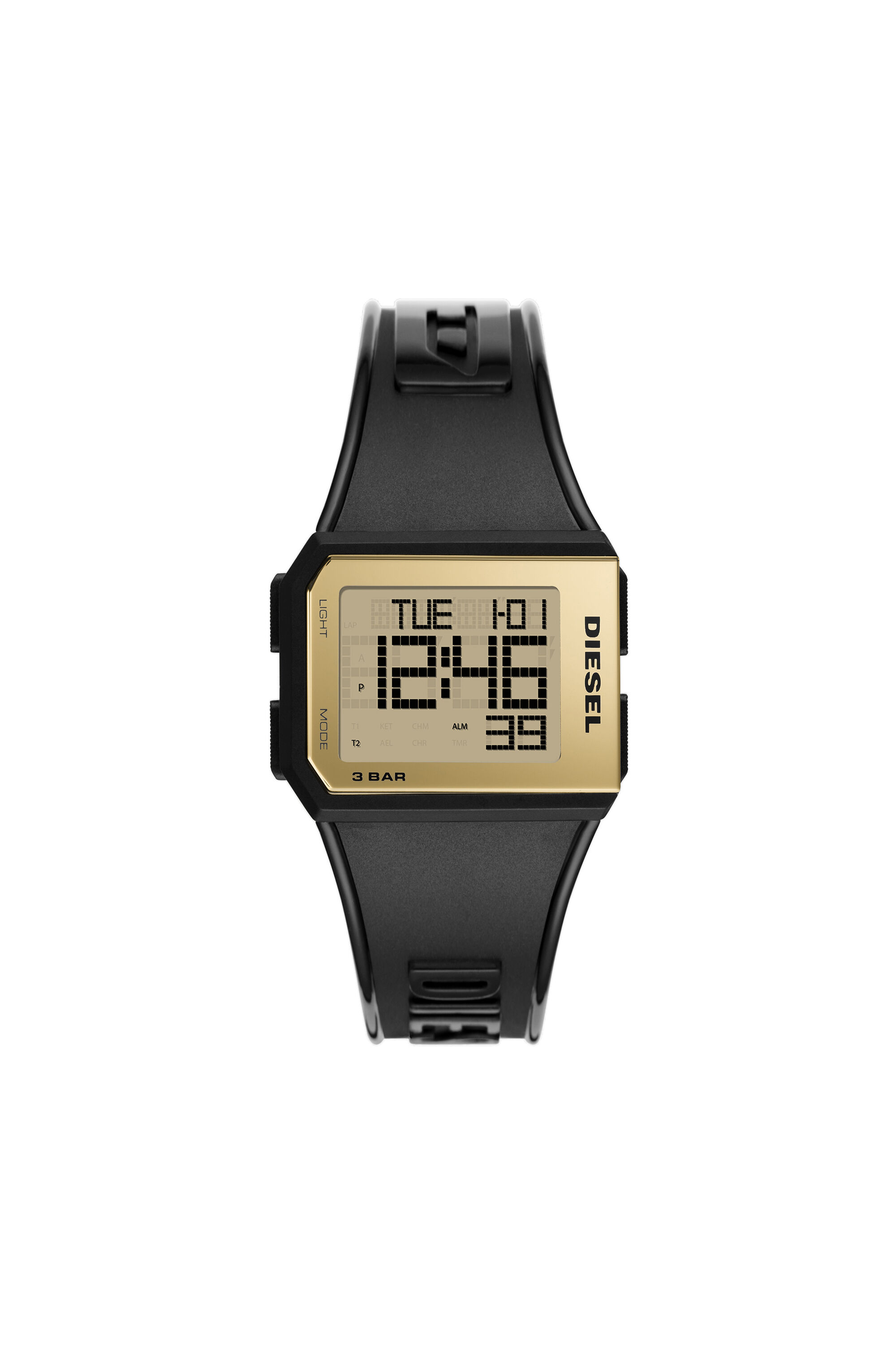 Diesel - DZ1943, Unisex's Chopped digital balck-gold watch in ブラック/ゴールド - 1