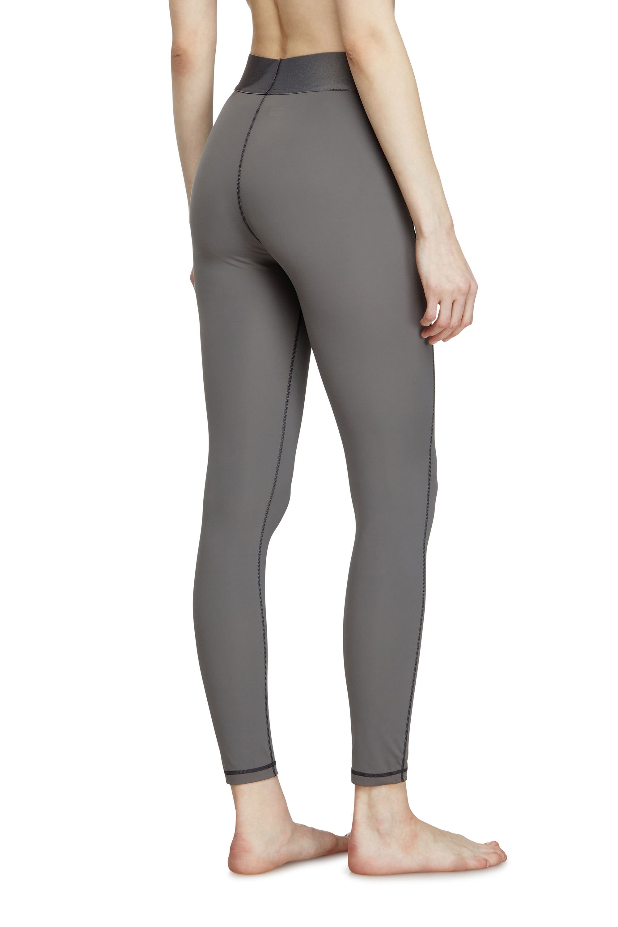 Diesel - ADELINE-D-POP, Female's Microfibre leggings with cut-off logo in グレー - 4